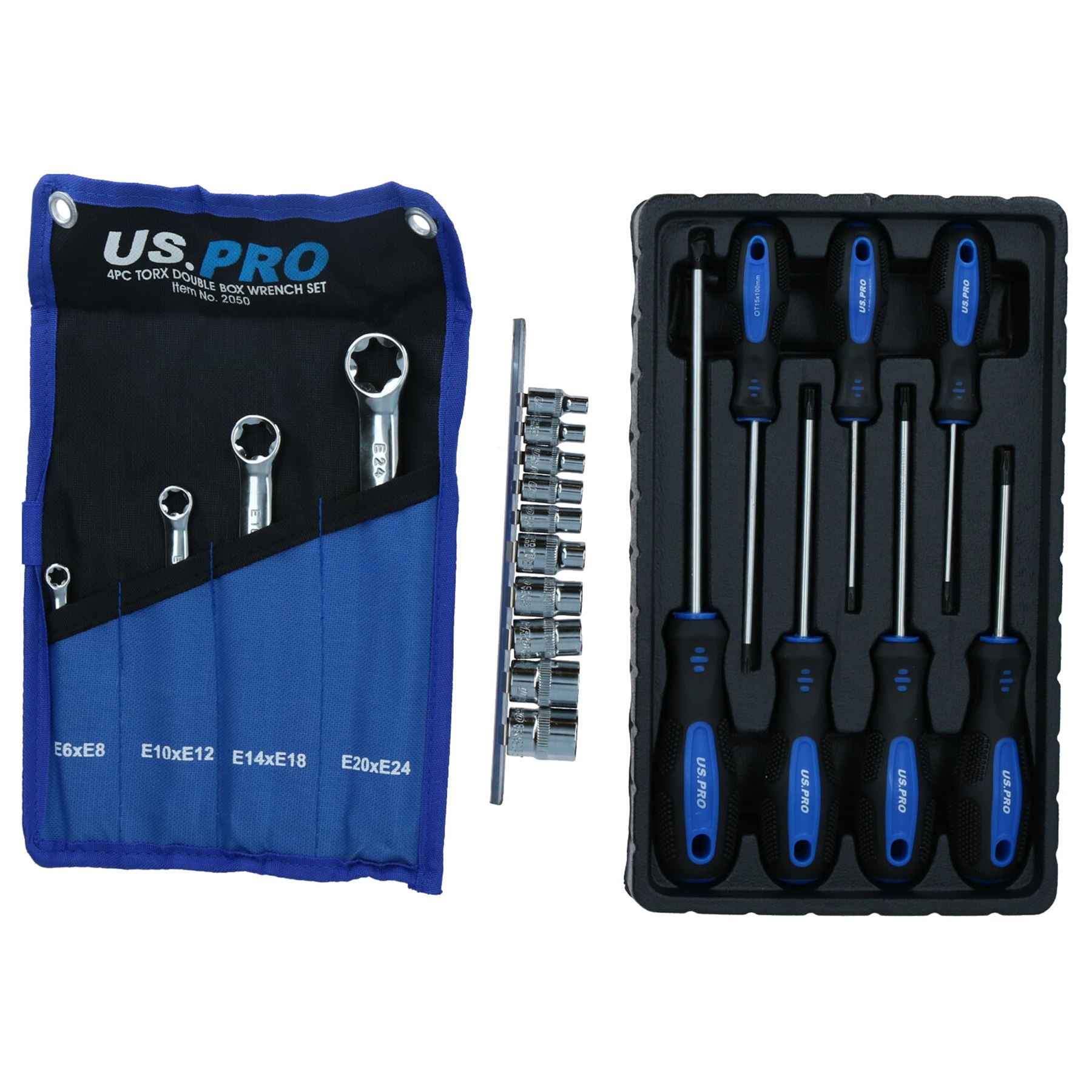 Tournevis Torx Star mâle femelle Clés E + Douilles E T10 – T30 E4 – E24