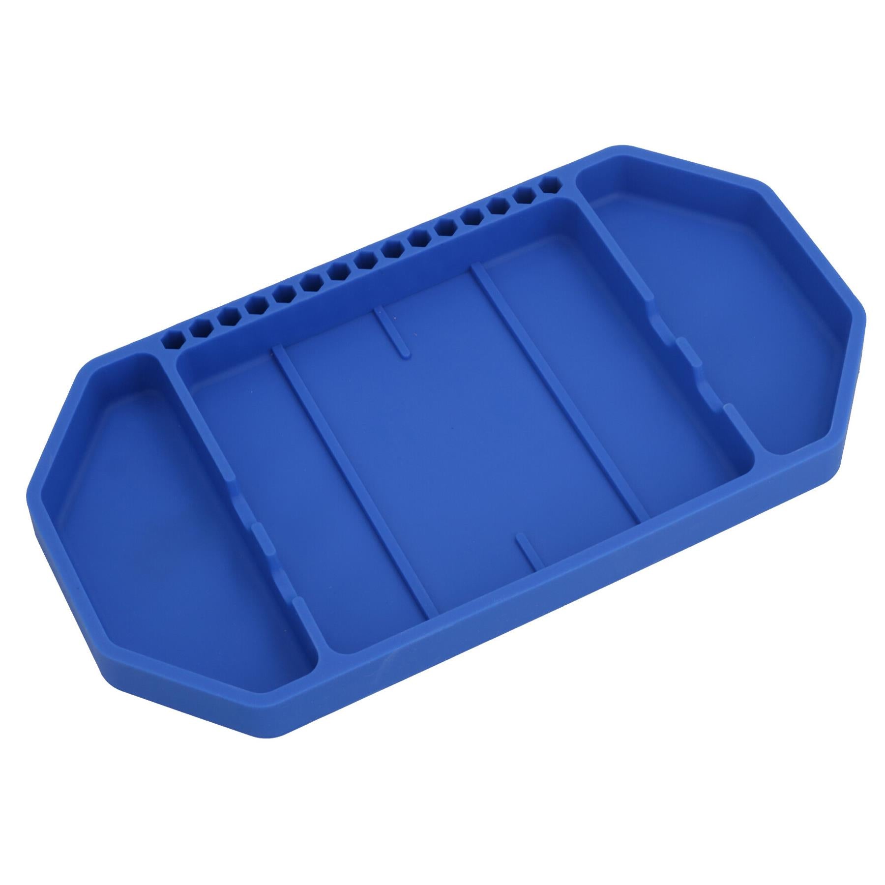 Lot de 3 plateaux à outils antidérapants et flexibles, compartiments pour boîte à outils, résistants à l'huile