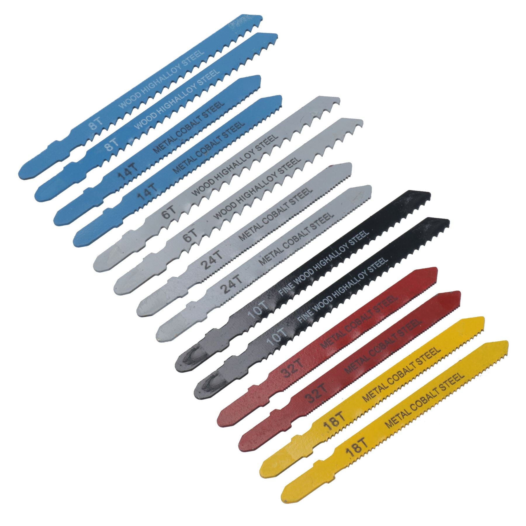 Jeu de lames de scie sauteuse assorties pour métal, bois, plastique, tige en T, raccord Bosch