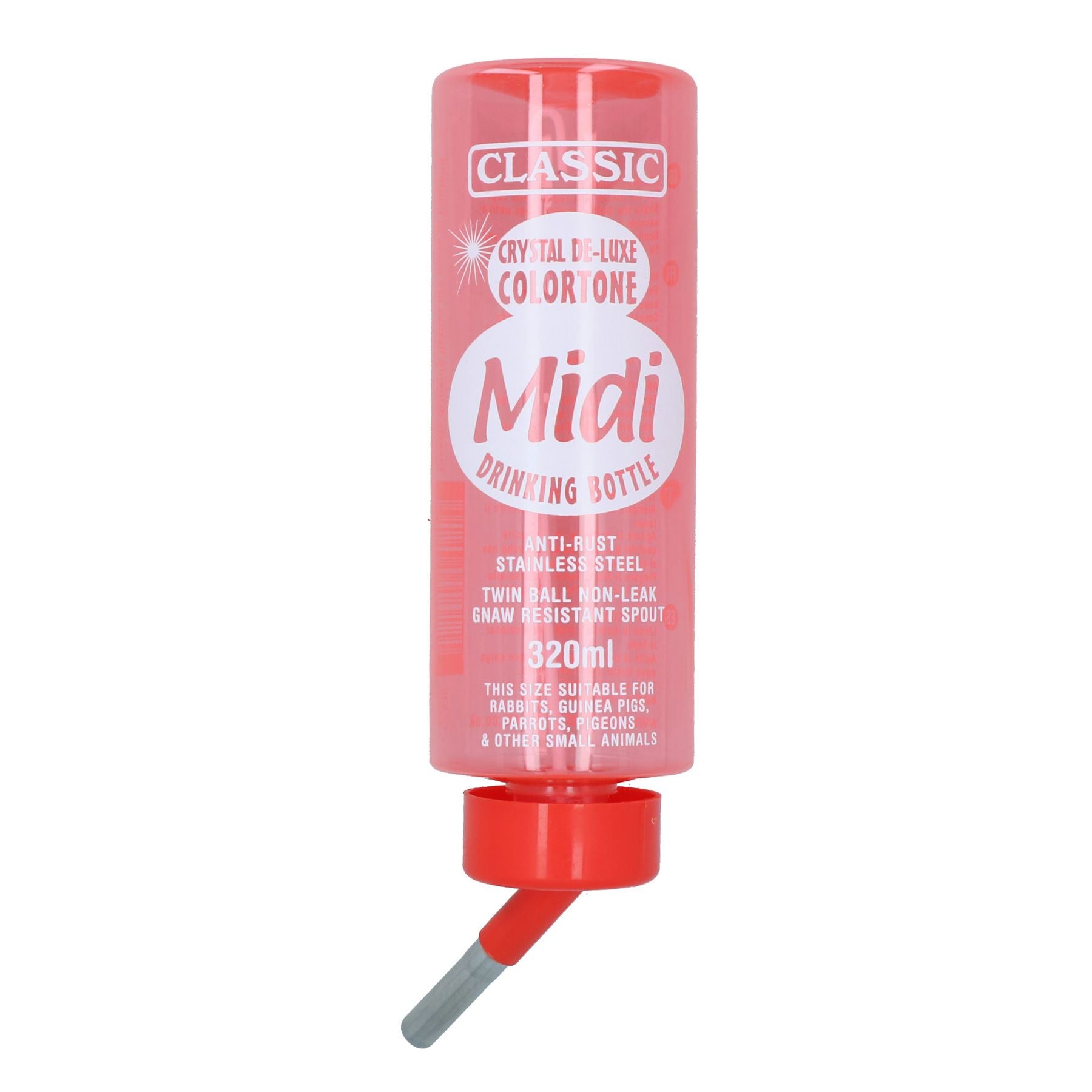 Bouteille d'eau antirouille à double bille pour petits animaux, 320 ml, résistante aux rongements, couleurs assorties
