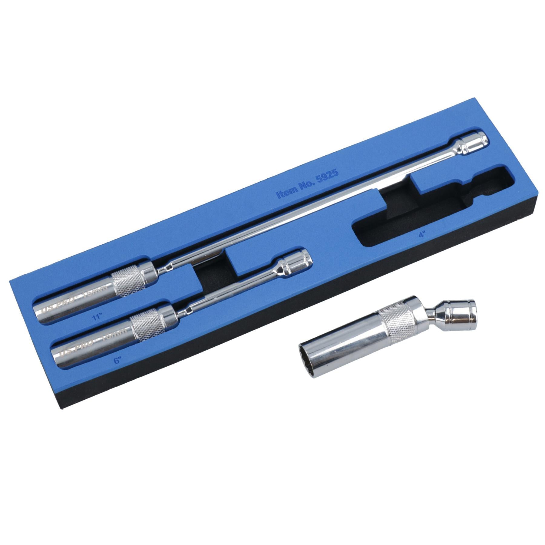 Douilles magnétiques à paroi mince de 16 mm avec pivot à 360 degrés, 3 pièces