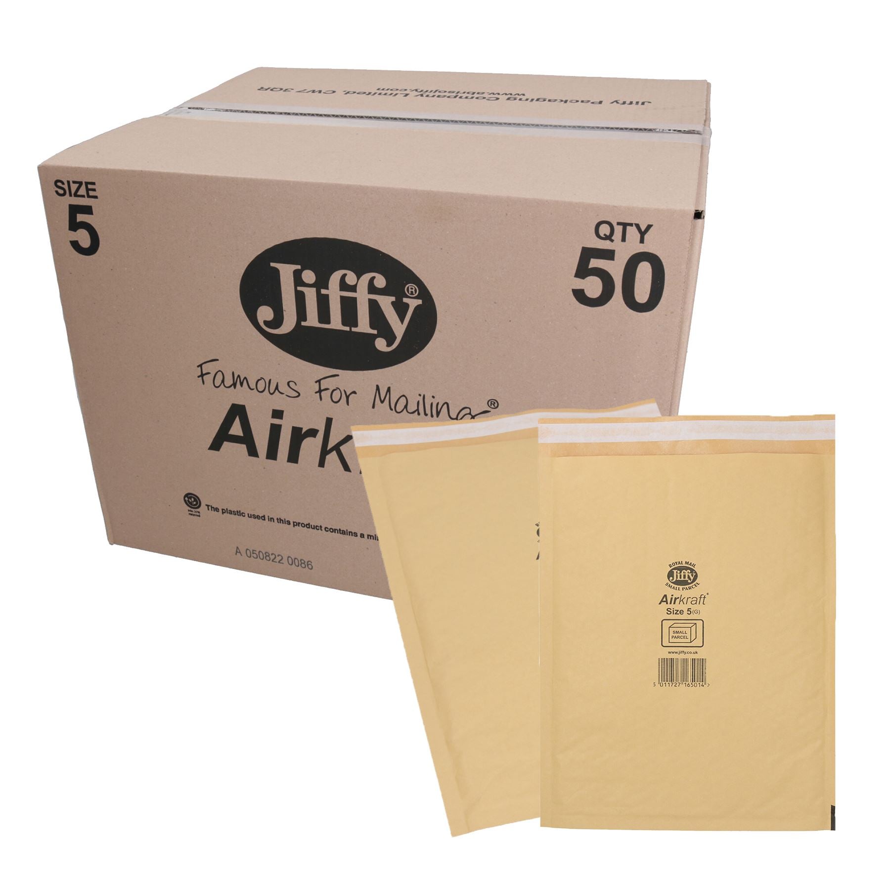 50er-Packung Jiffy Bag aus echtem Gold, gepolsterte Luftpolstertasche, Briefumschlag, Größe 5