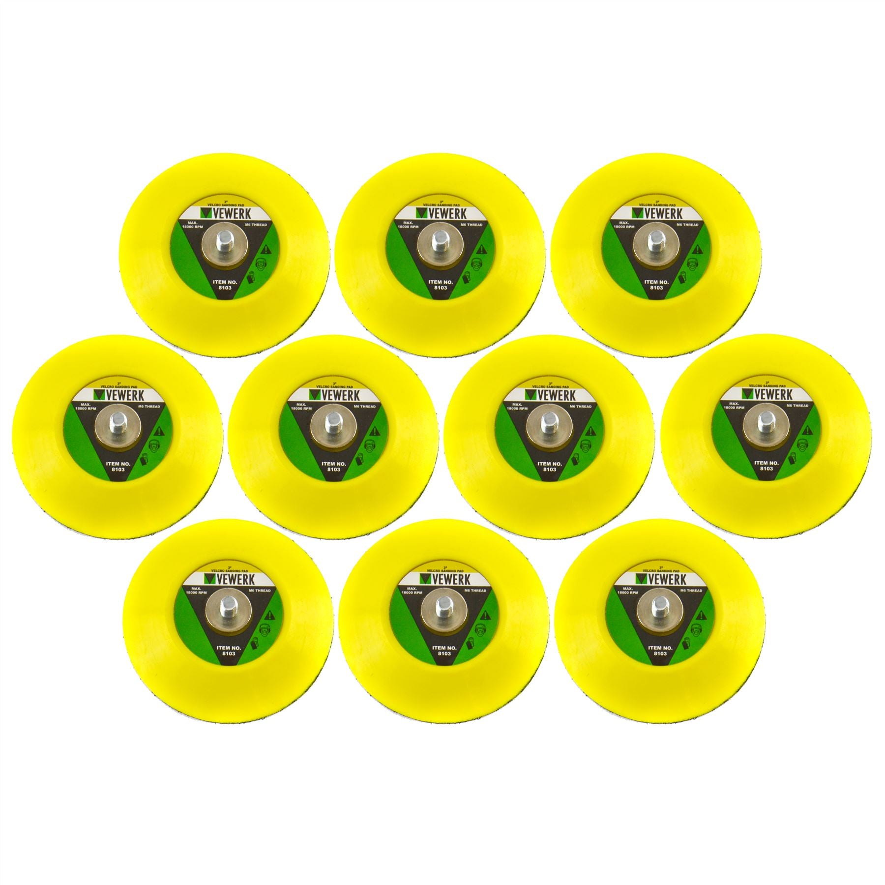 3" 75mm Klett-Schleif-Polier-Stützteller M6-Gewinde für Druckluftschleifer