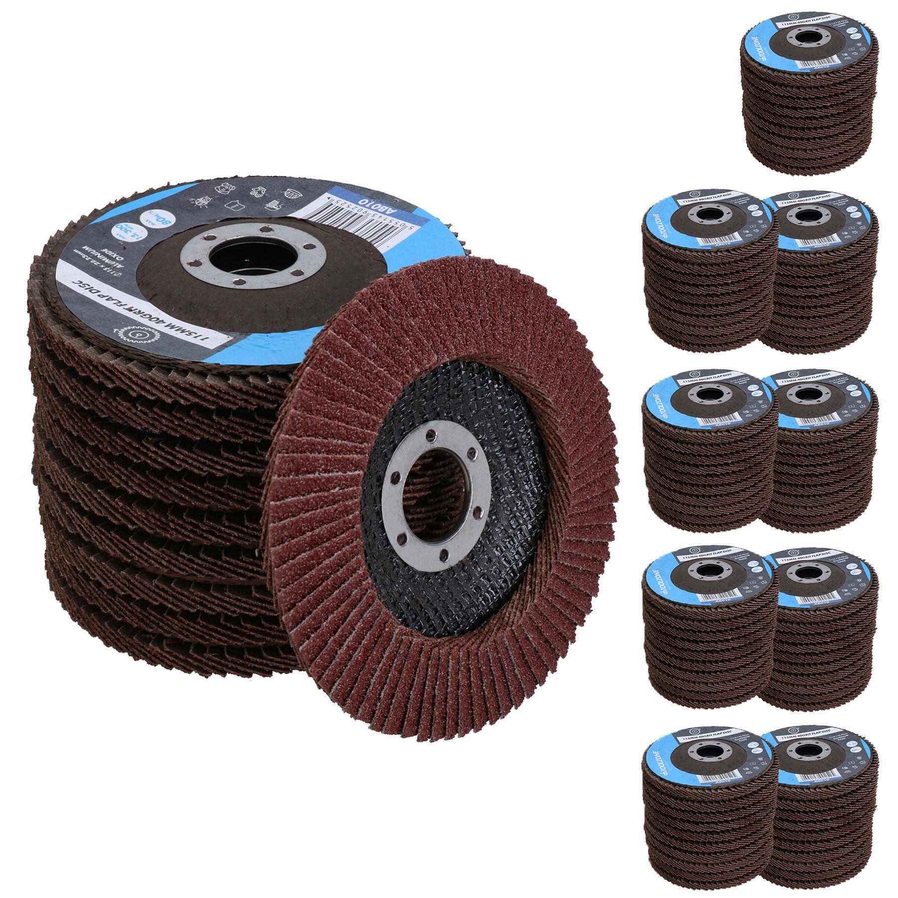 10 x Flap Discs 40 Grit Angle Grinder 4.5" (115mm) Flat Sanding Grinding TE230
