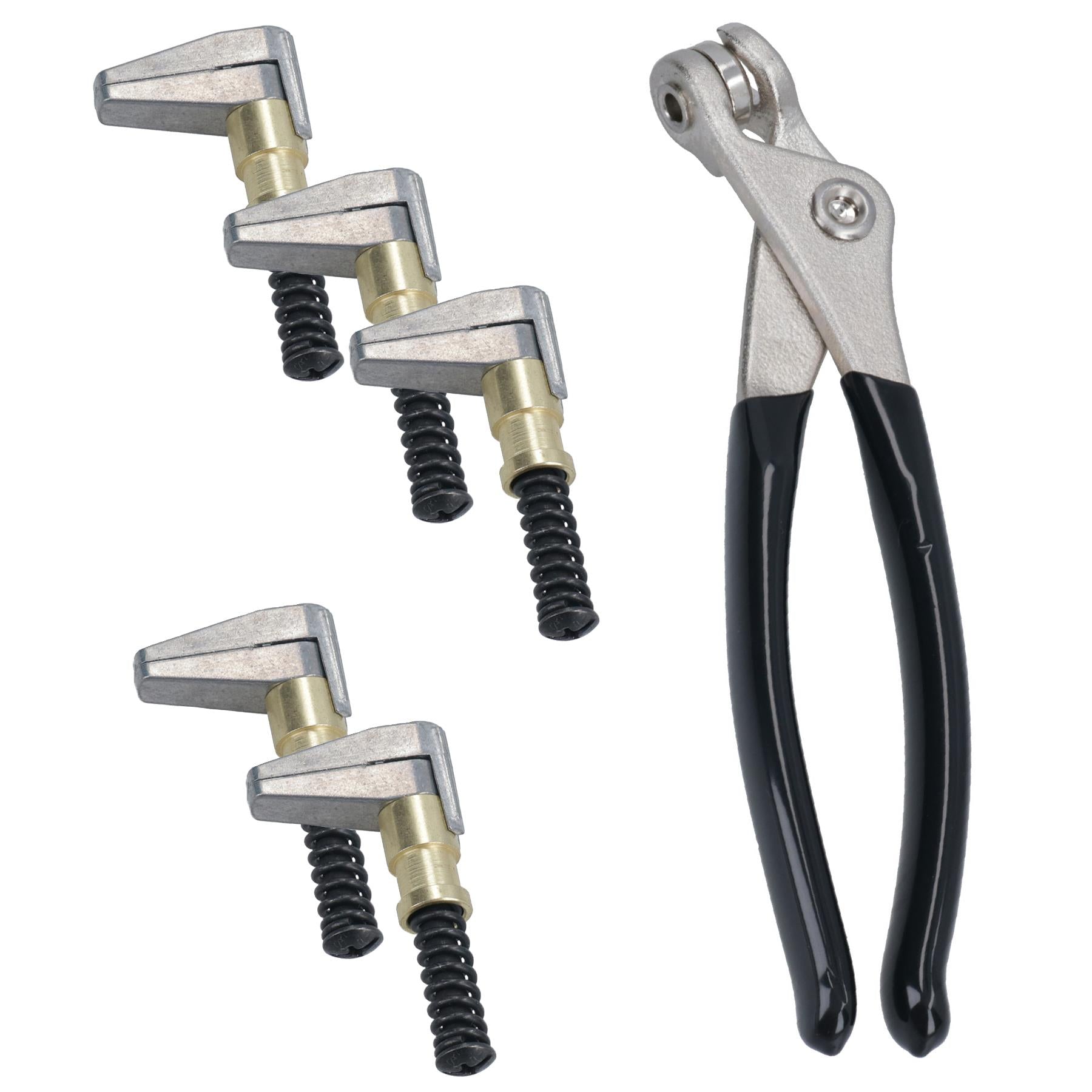 Cleco Seitenkanten-Endklemmen, Befestigungsgriffe, 19 mm offen, 25 mm Tiefe + Zange