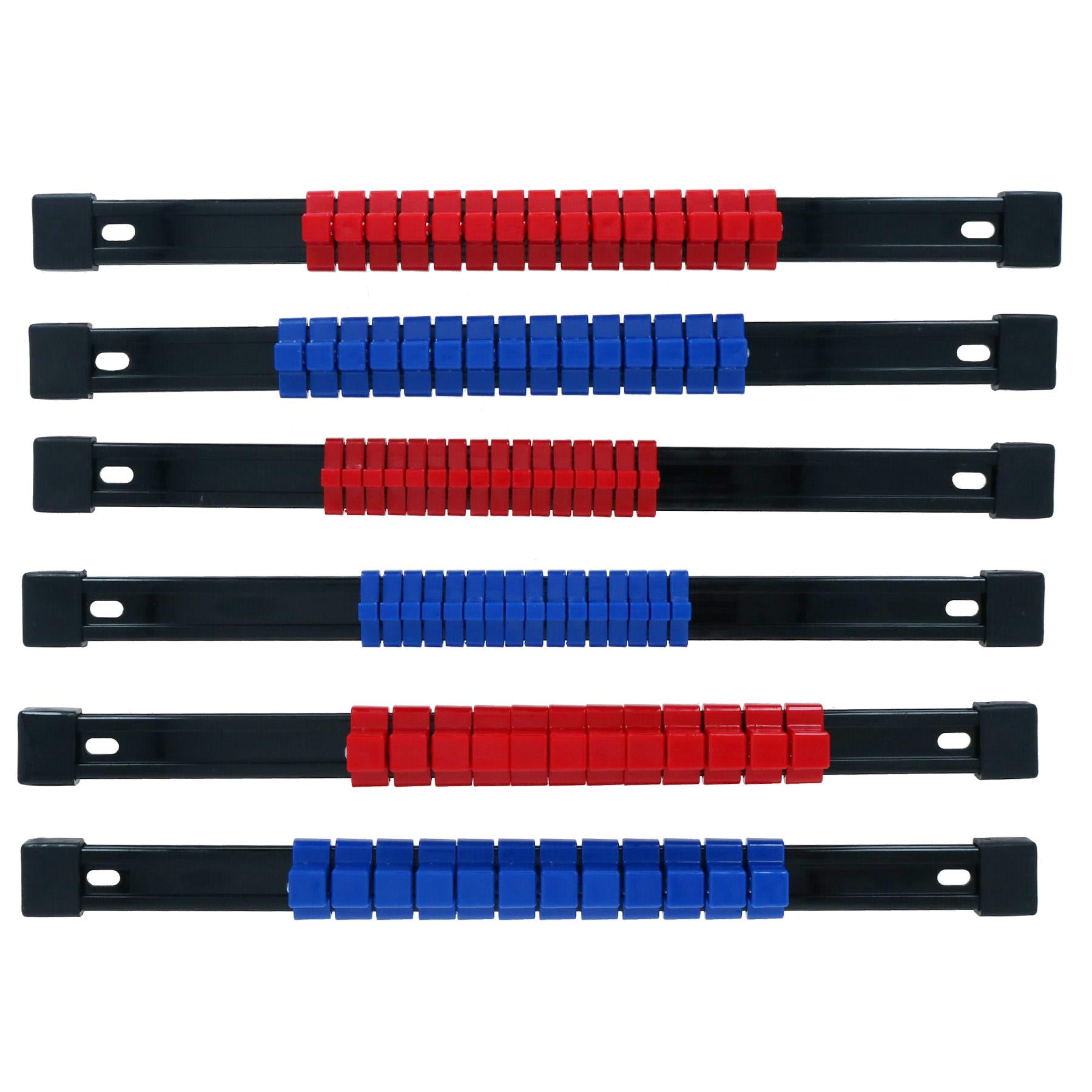 Rails de rangement pour douilles, support en plastique, rails d'organisation 1/4 po 3/8 po + 1/2 po, ensemble de 6 pièces