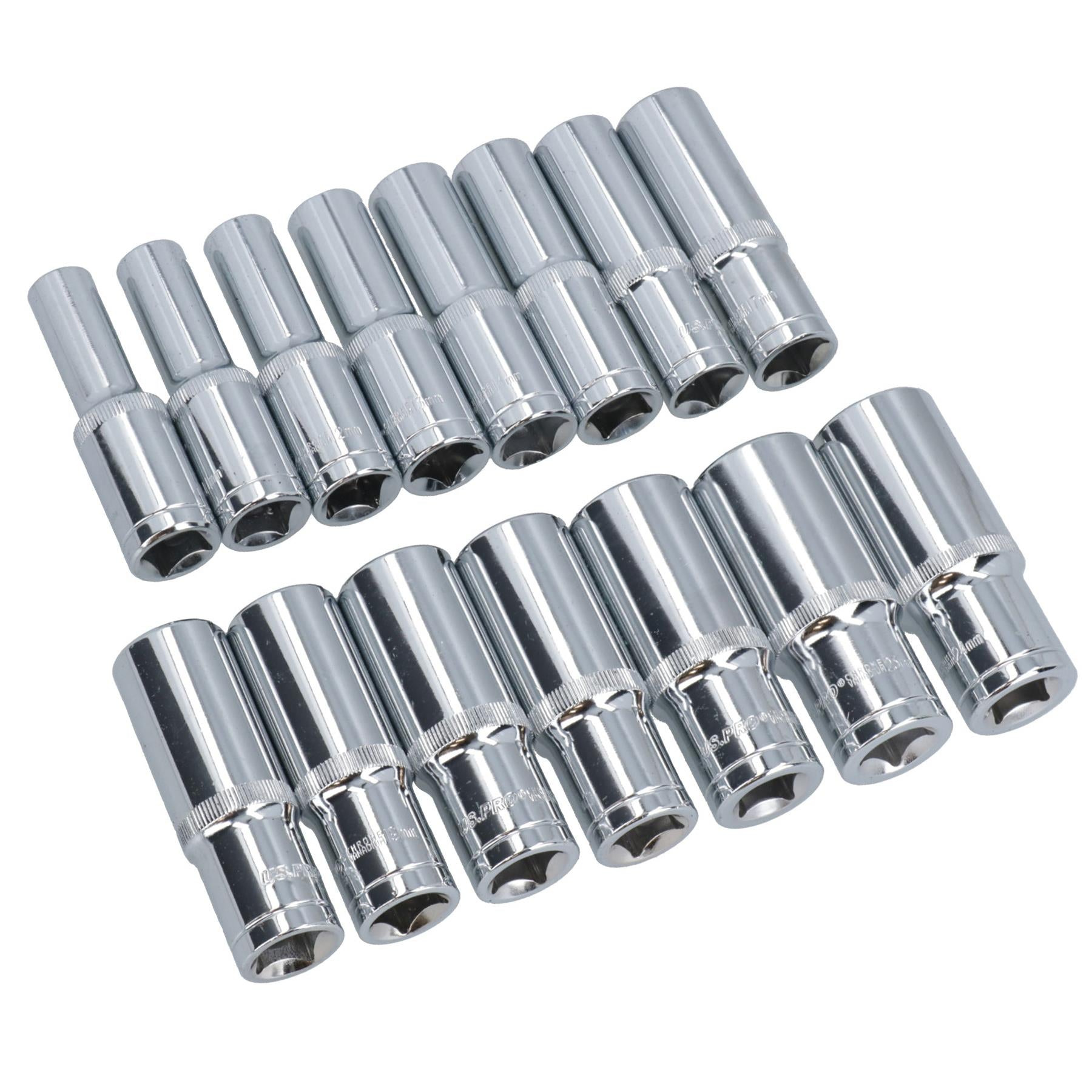 Douilles métriques 1/2" double profondeur 10 mm - 24 mm par BERGEN AT106