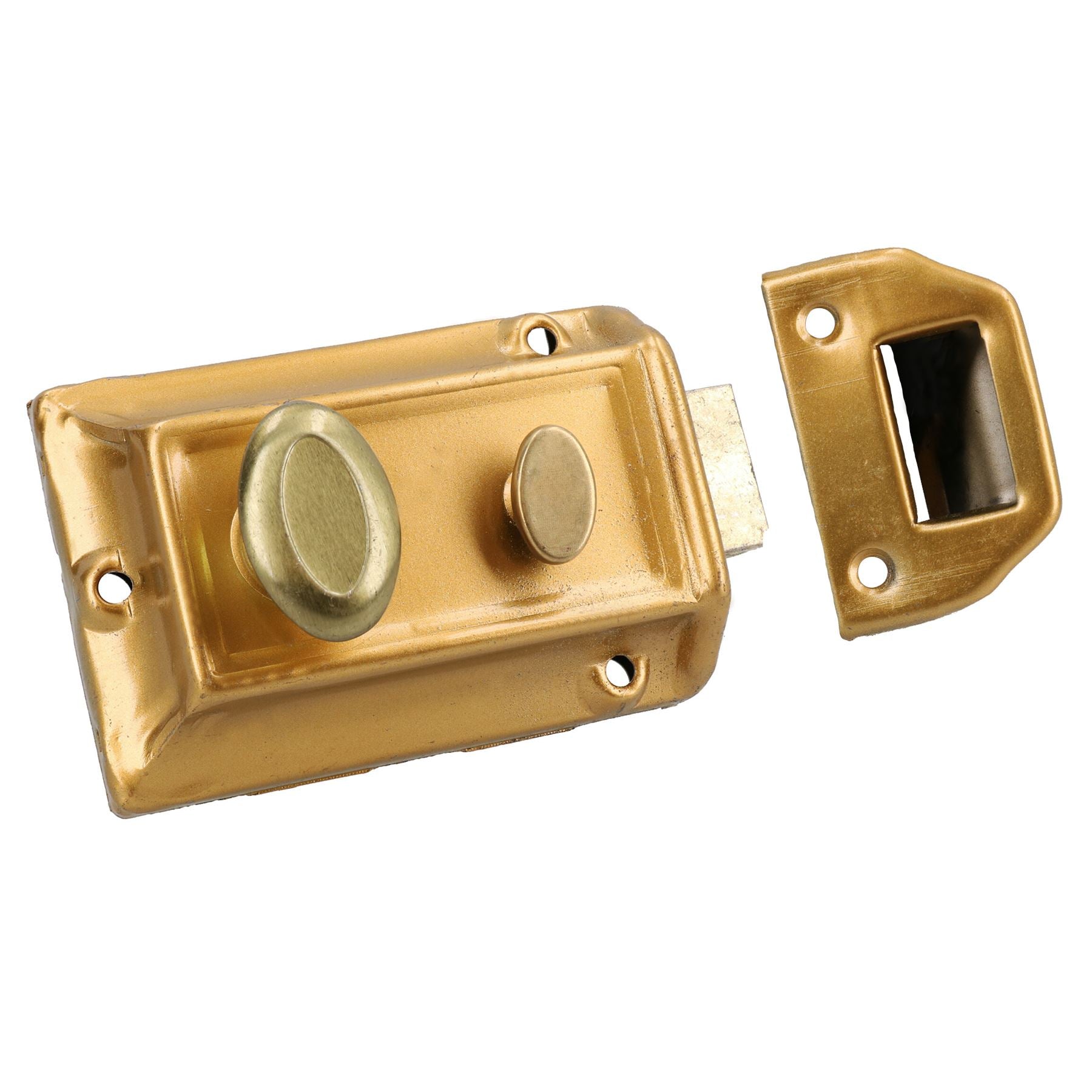 Serrure de porte d'entrée avec finition en laiton, loquet de sécurité à cylindre de type Yale