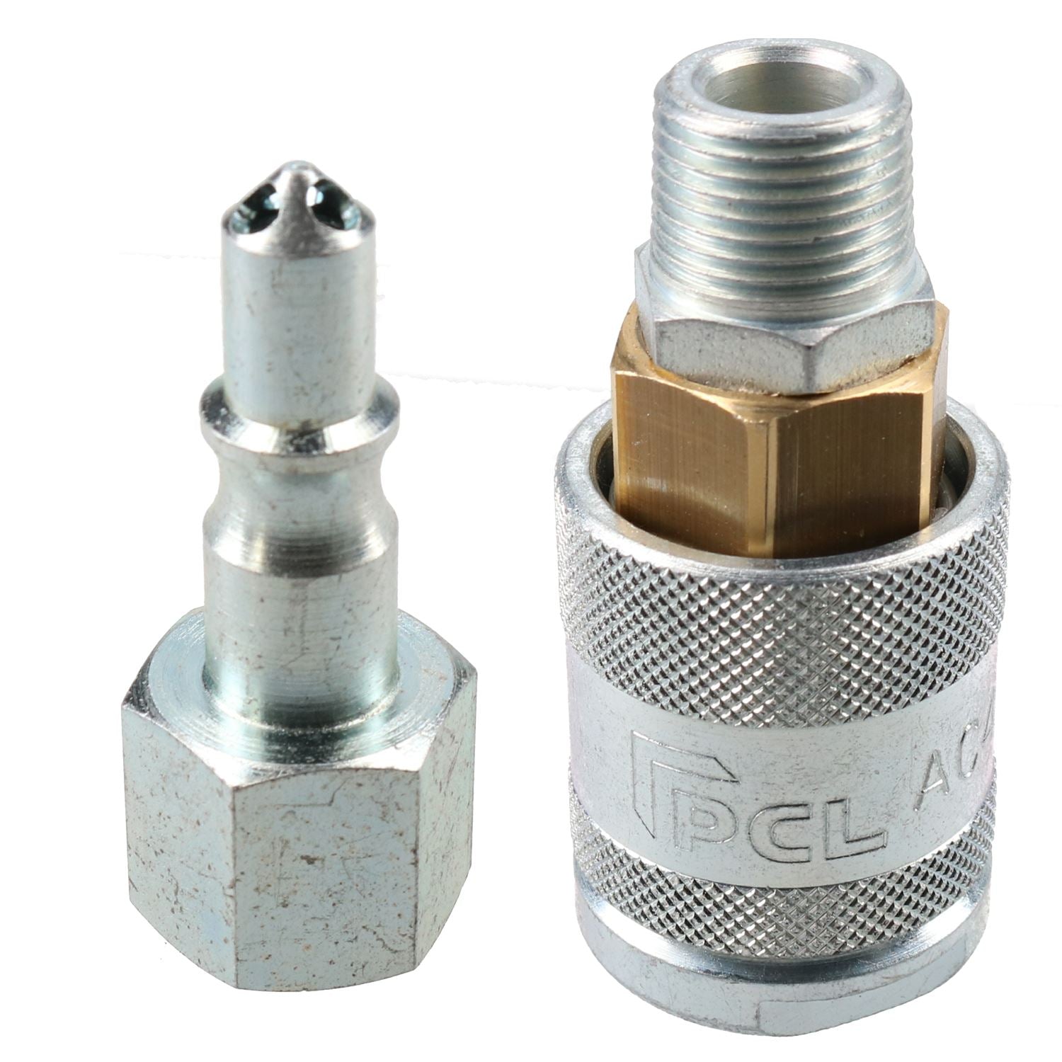 Raccord femelle série PCL 60, filetage mâle 3/8" BSP et adaptateur, raccords d'air mâles