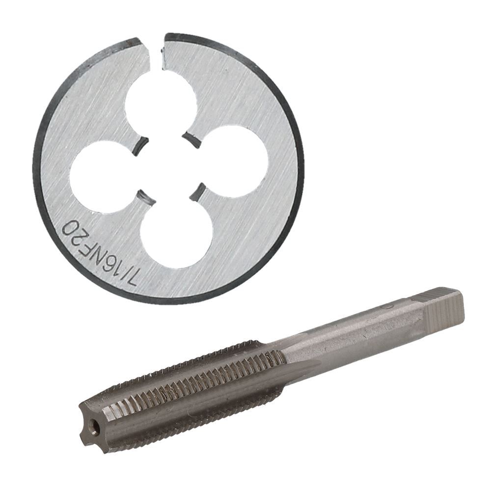 Taraud et filière UNF 1/4" - 5/8" en acier au tungstène et filière fendue 38 mm