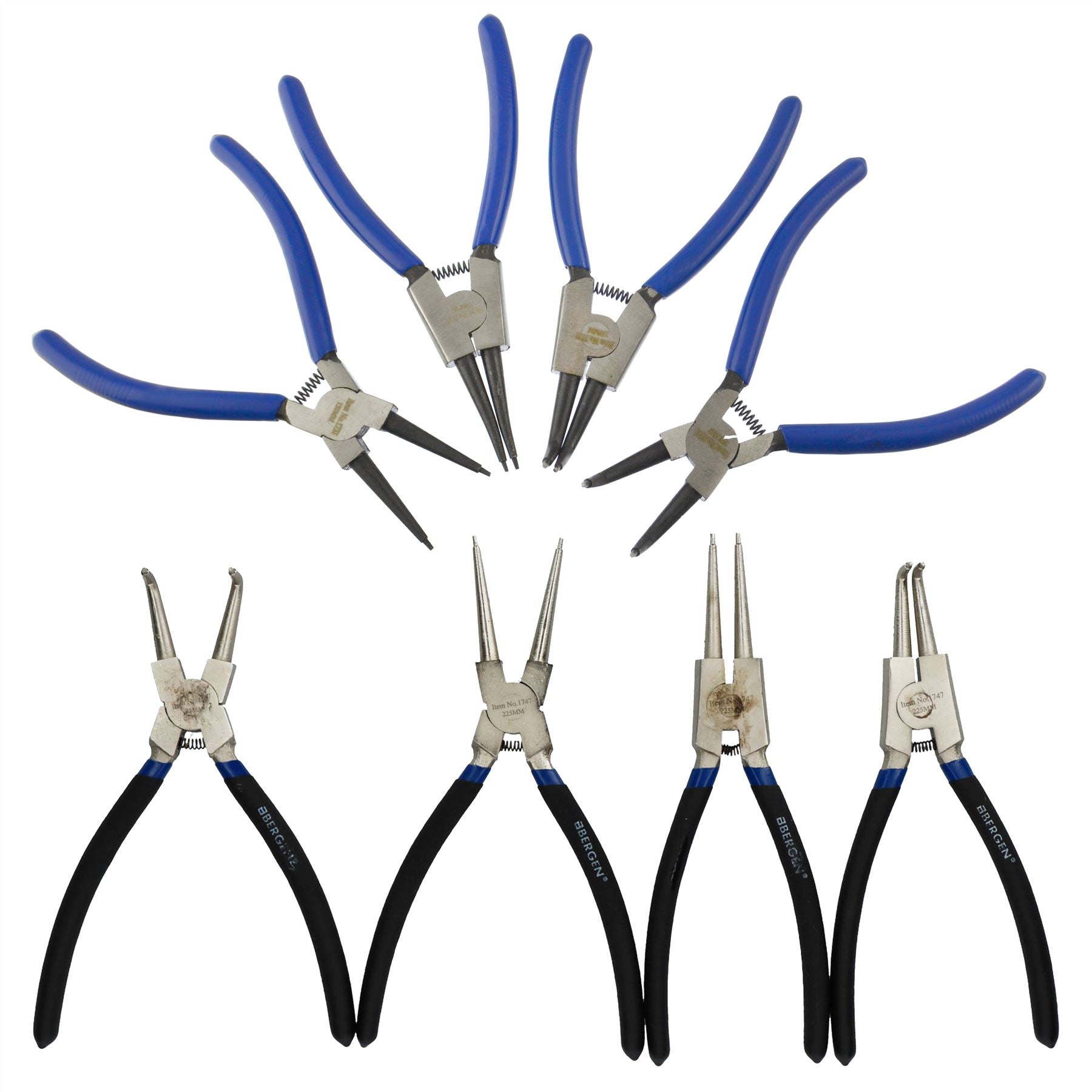 6" And 9" Circlip Plier Pliers Sets Internal and External / Bent and Straight