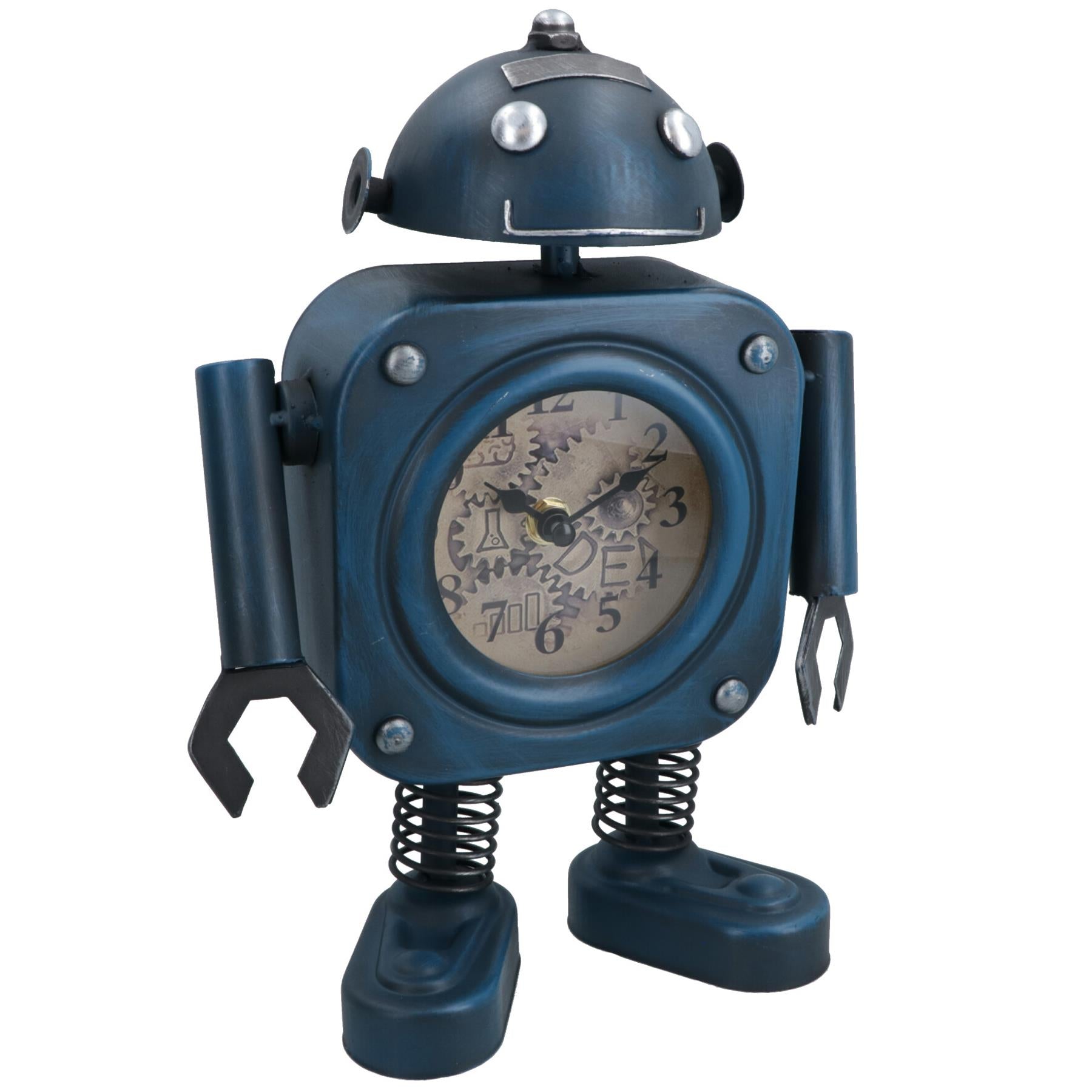 Robot Clock Industrial Style Mantel Retro Desk Home House Decor Gift Metal
