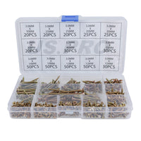 Wood Screws Assorted Sizes Pozi Drive Countersunk Fully Threaded 420pcs