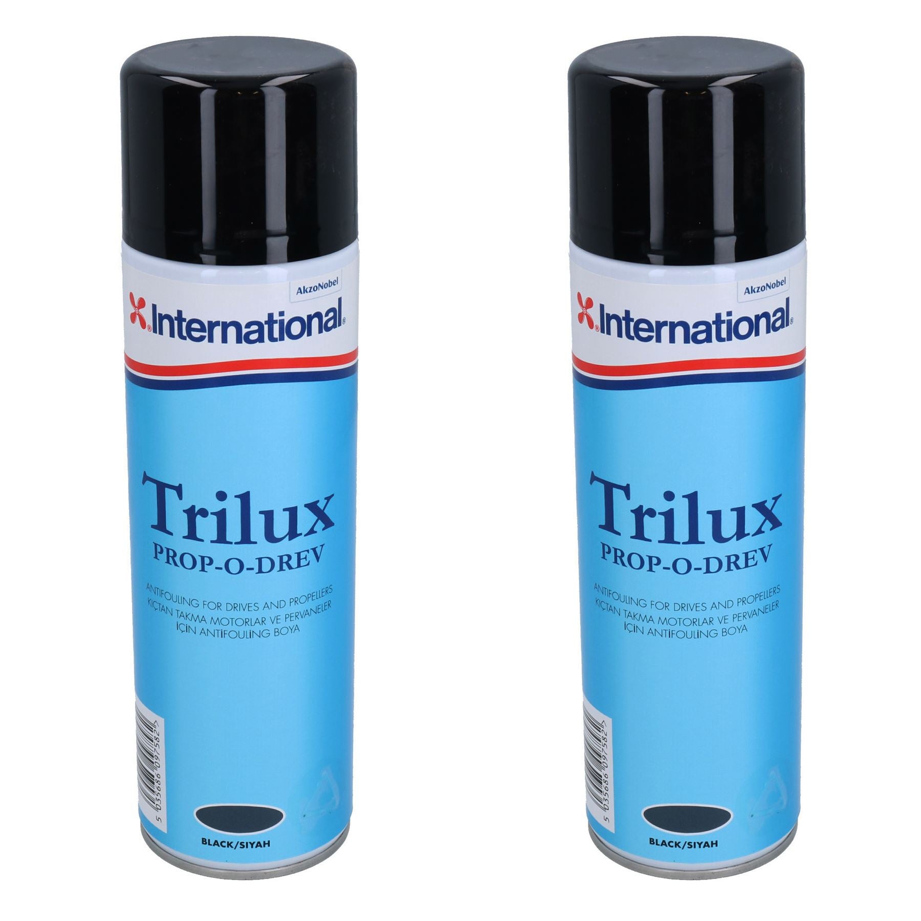 International Trilux Prop-O-Drev Black Hard Antifouling Spray Paint Outdrive