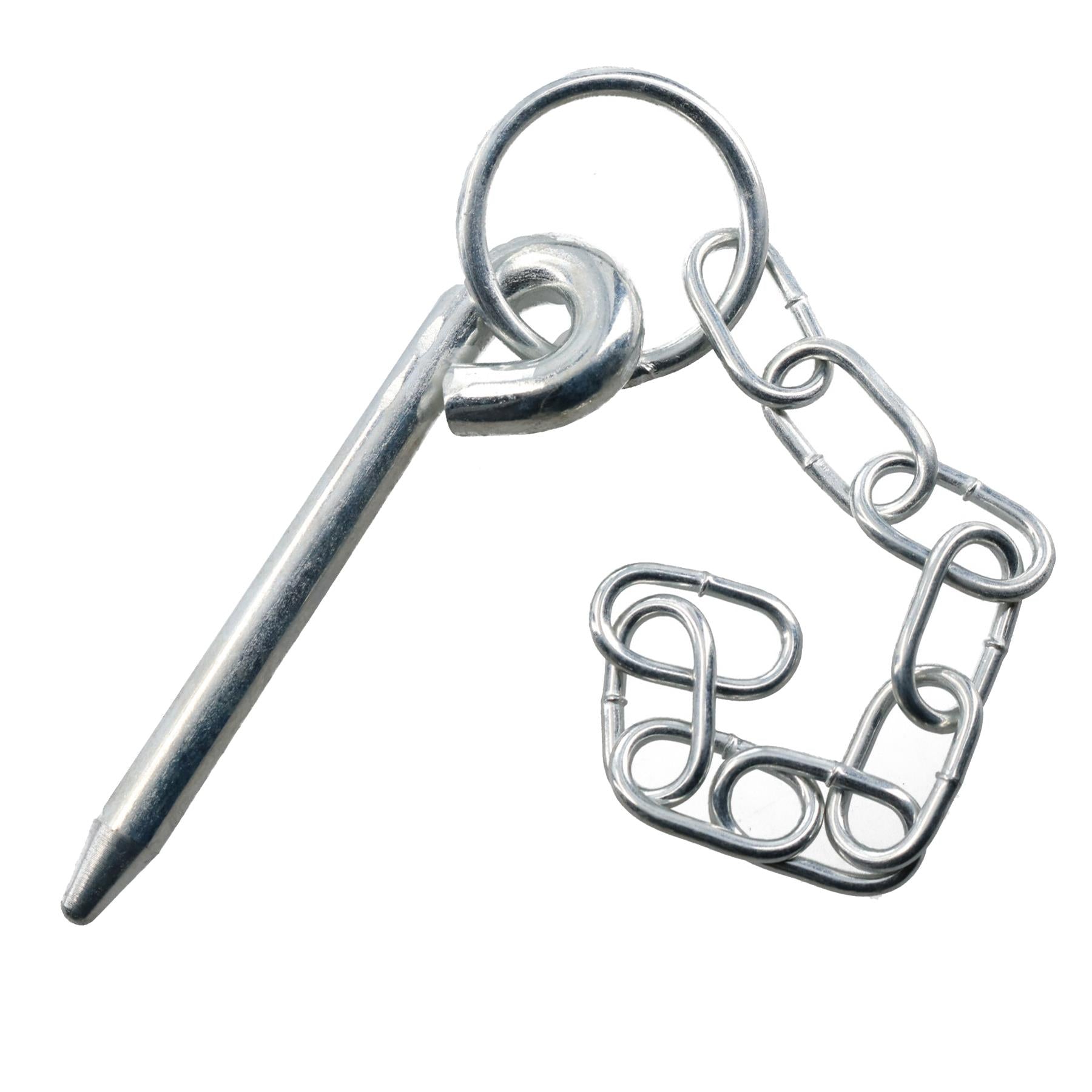 Runder Splintbolzen und Kette, 10 x 110 mm, für Anhänger-Kipper-Heckklappe