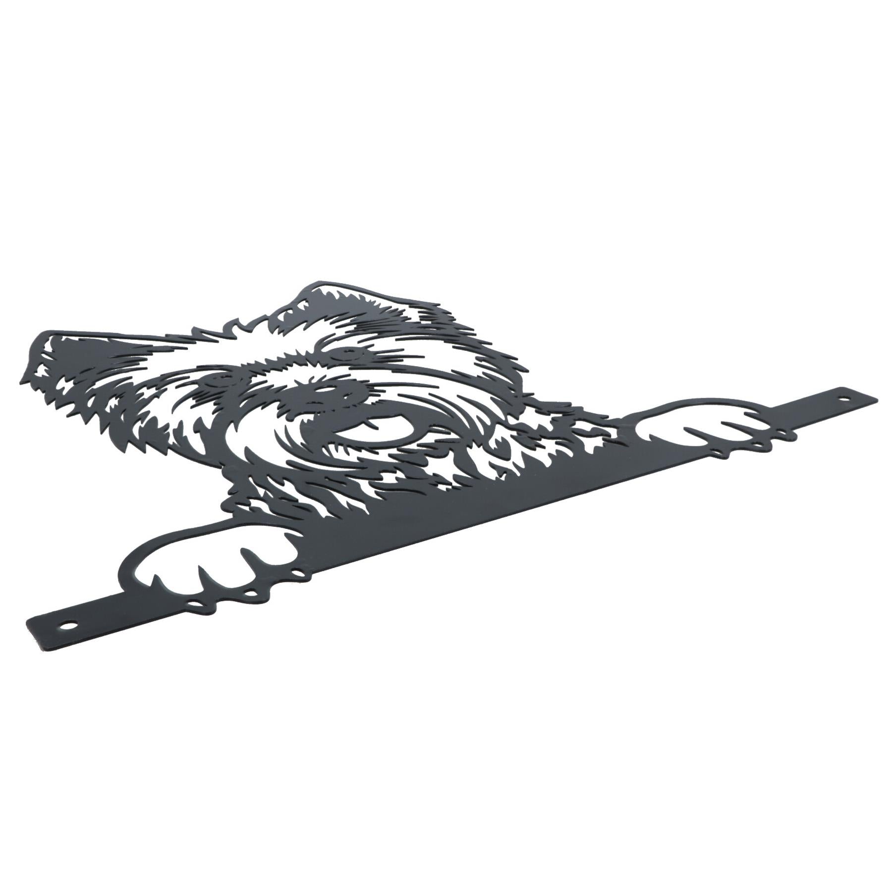 Black Metal Peeking West Highland Terrier Silhouette Fixing Plate Garden Decor