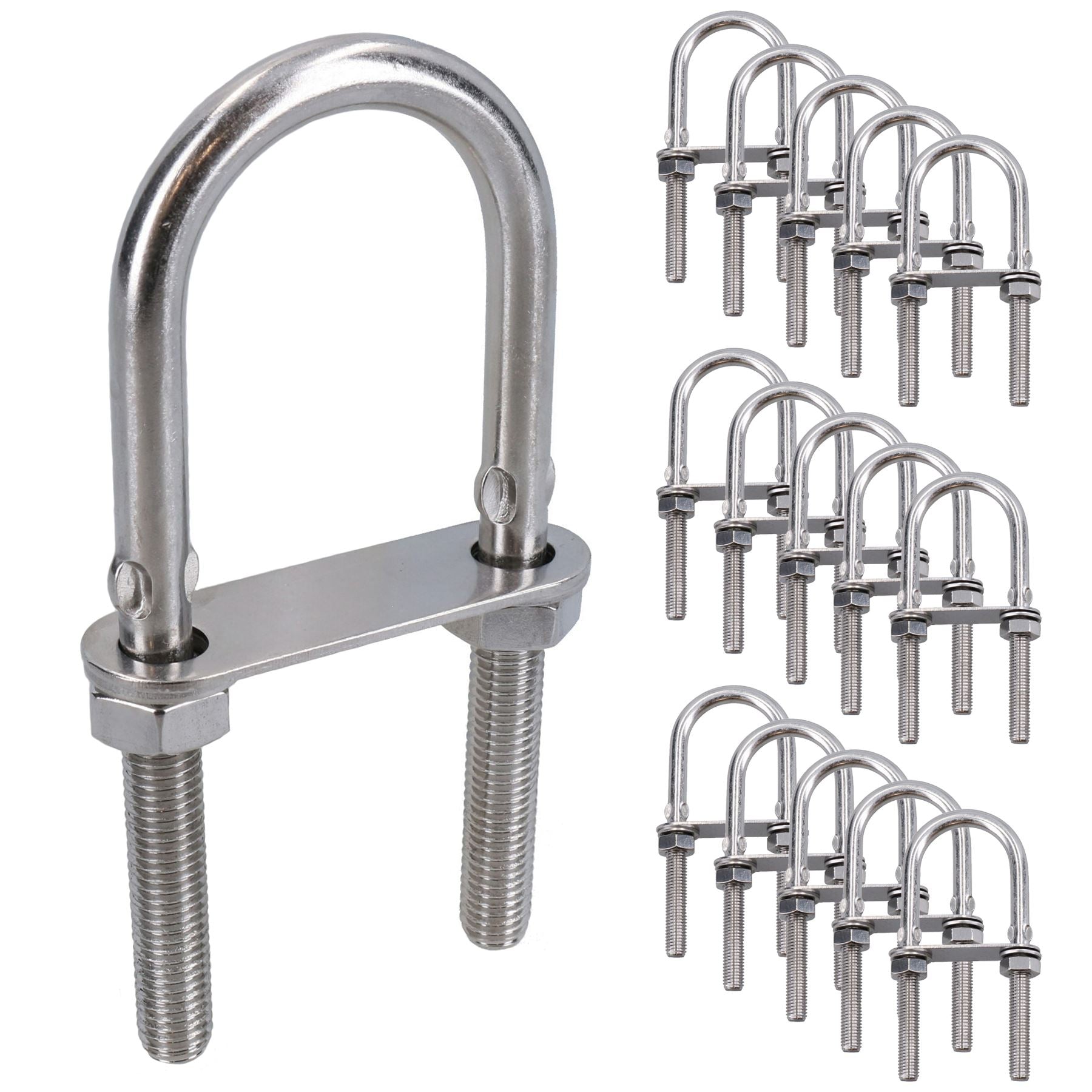 Boulons en U / Boulons en N M12 50 mm x 140 mm en acier inoxydable de qualité marine pour remorque de bateau