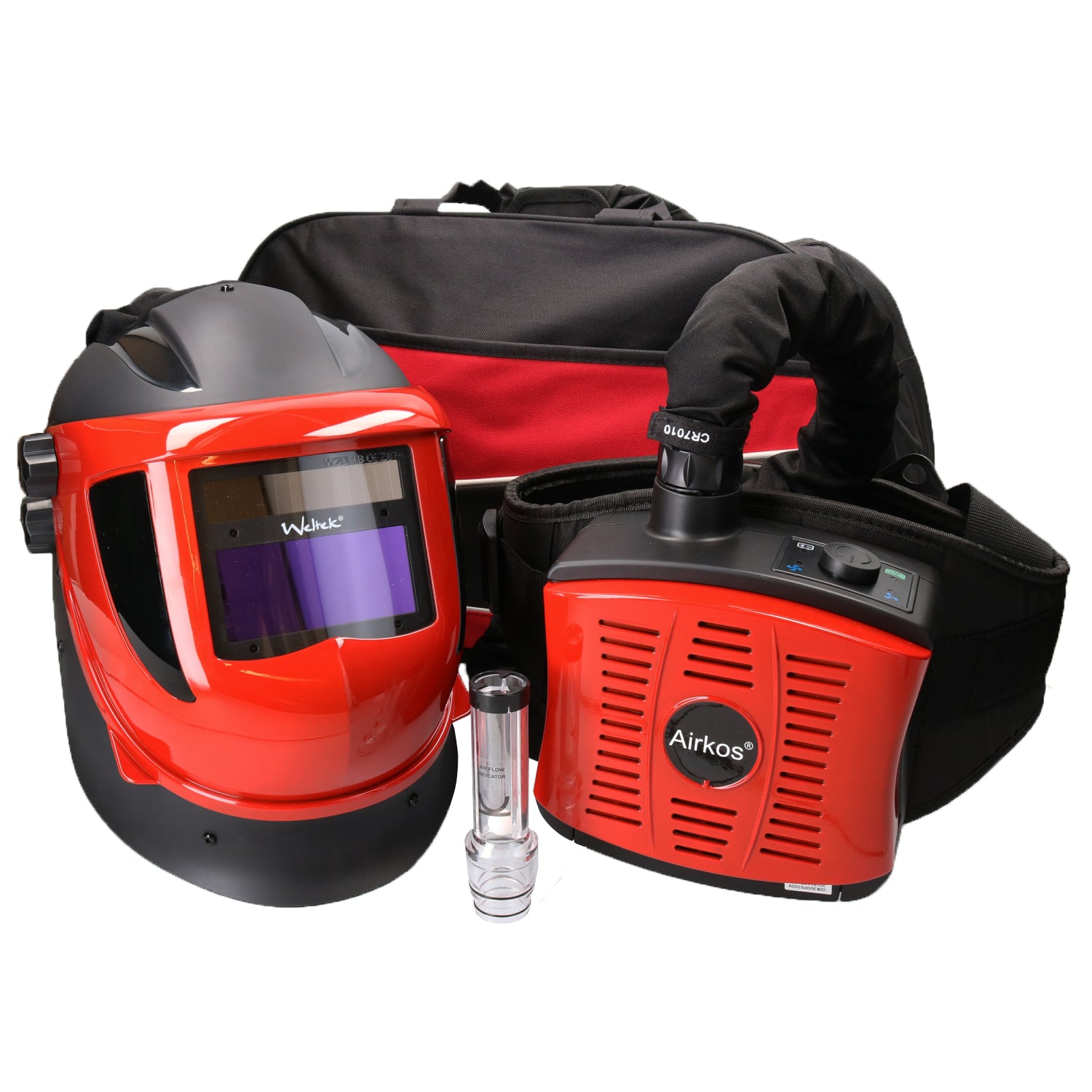 Airfed Auto Darking Schweiß- und Schleif-Klappmaske Helmsystem Weltek