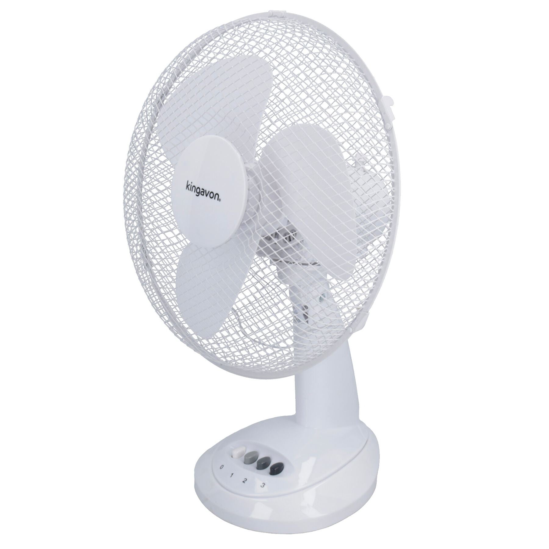12” Oscillating Desk Fan Portable Tilting Head Cooling 3 Speed Silent UK Plug