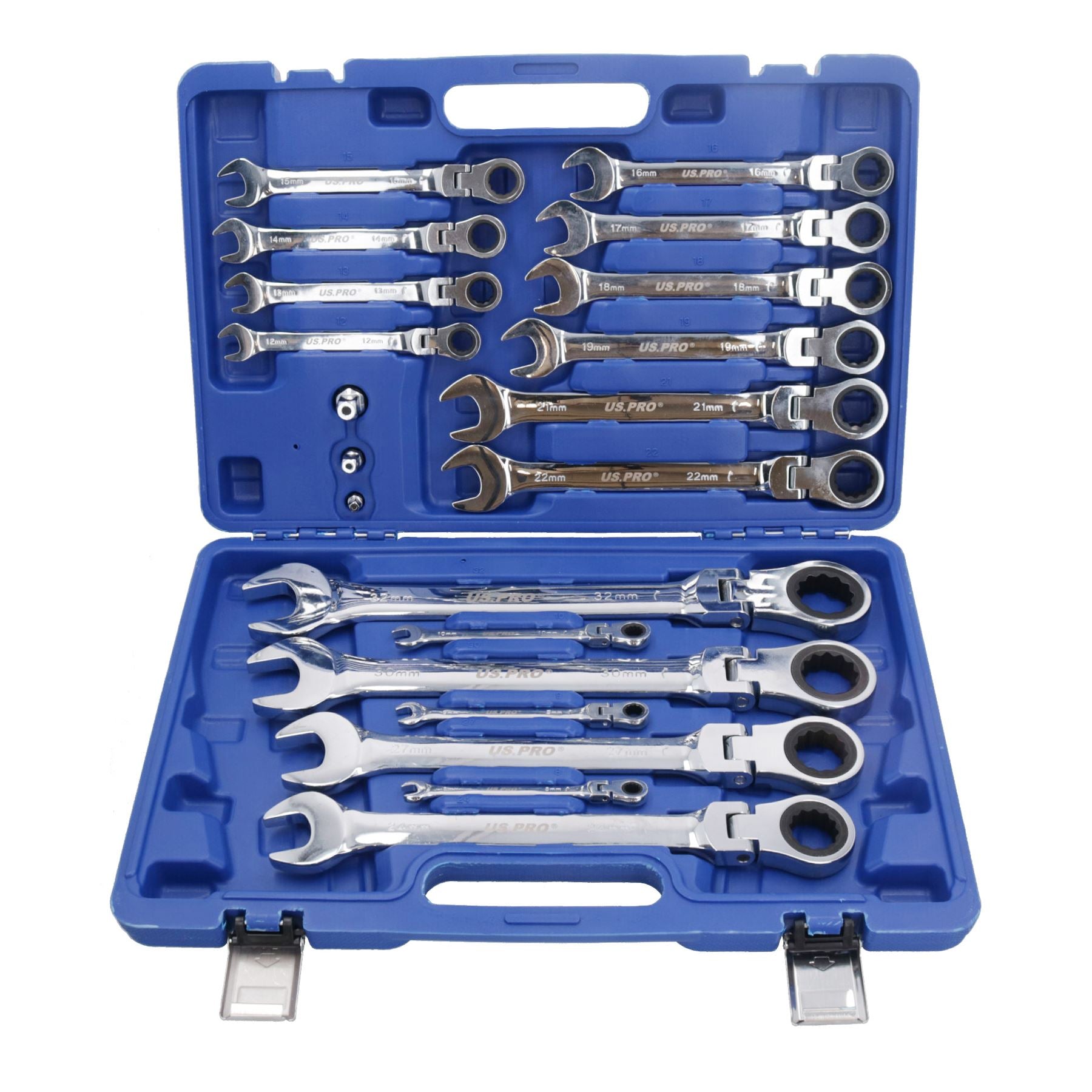 Jeu de 20 clés mixtes à cliquet à tête flexible métrique 8 mm – 32 mm