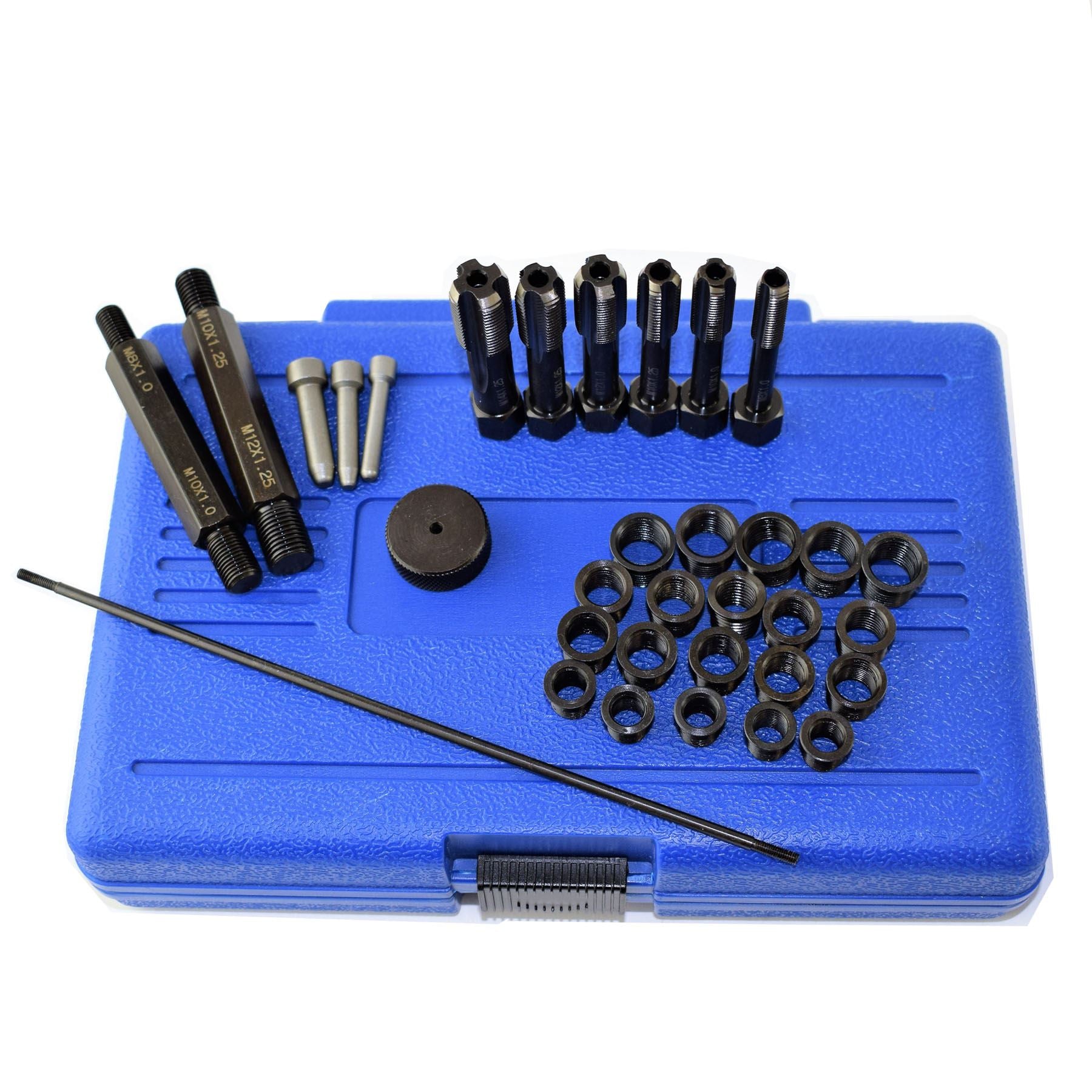 Glow Plug Metric Thread Repair Kit Cylinder Head 8mm 10mm 12mm 33pc Bergen