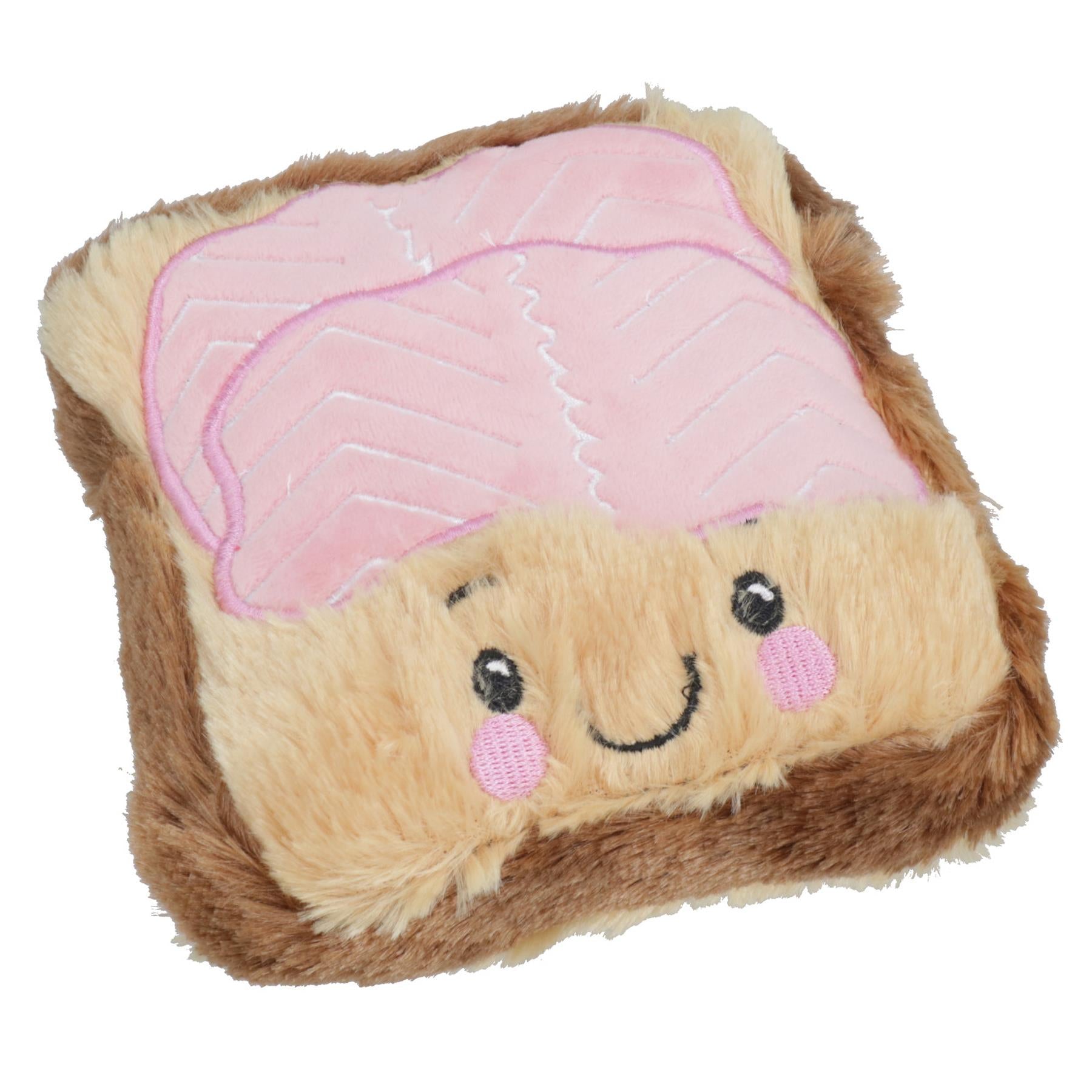 Cadeau de Noël pour chien Saumon fumé sur pain brun Peluche Jouet festif qui couine
