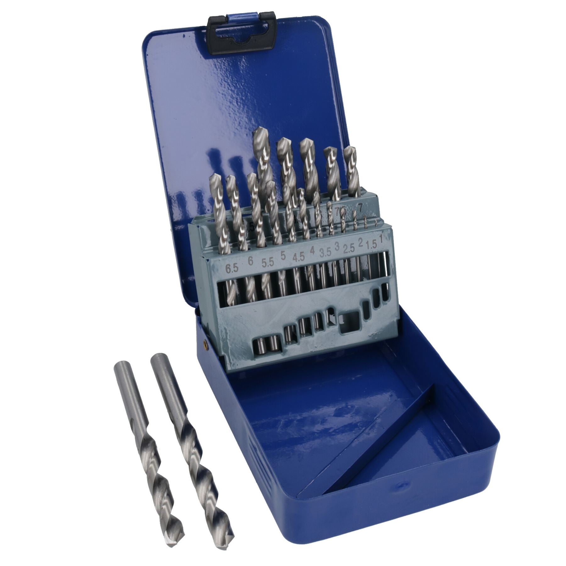 19-teiliges HSS-G-Bohrer-Set mit metrischen Schlitzbohrern für Metall, Kunststoff und Kupfer, 1 mm – 10 mm