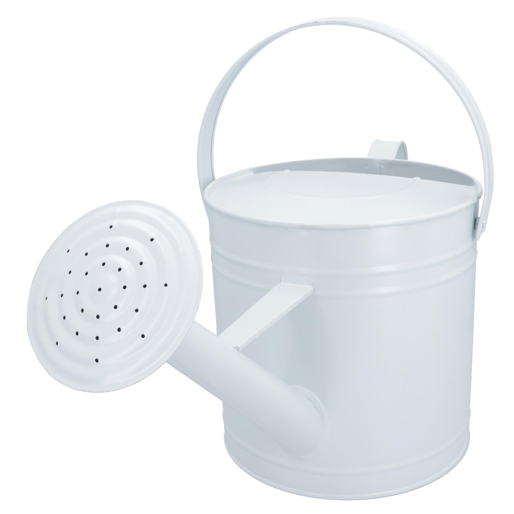 7L Watering Can White Steel Metal Water Greenhouse Garden Plants Home