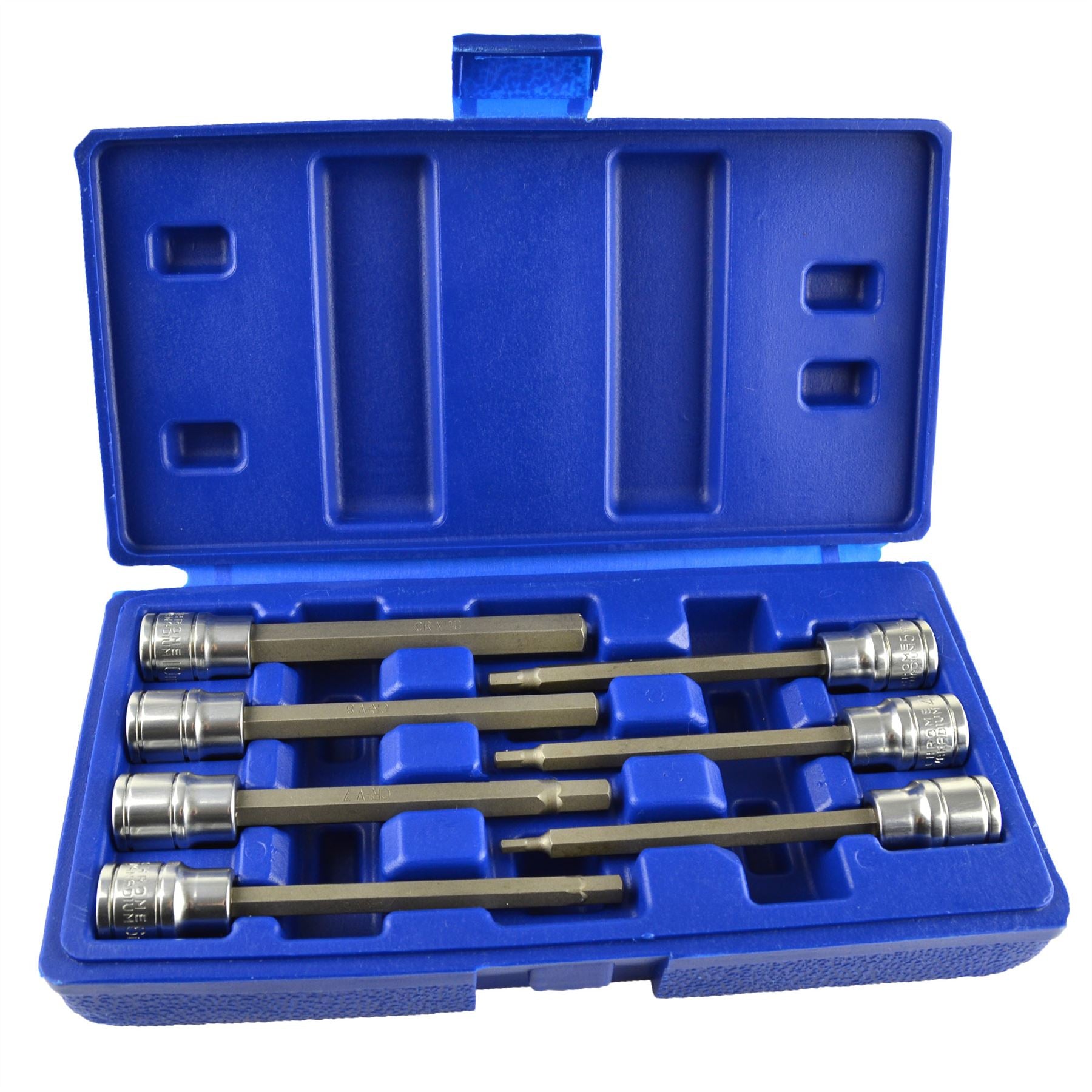Douilles Allen longues métriques MM 3 mm – 10 mm, jeu de 7 pièces, entraînement 3/8 po