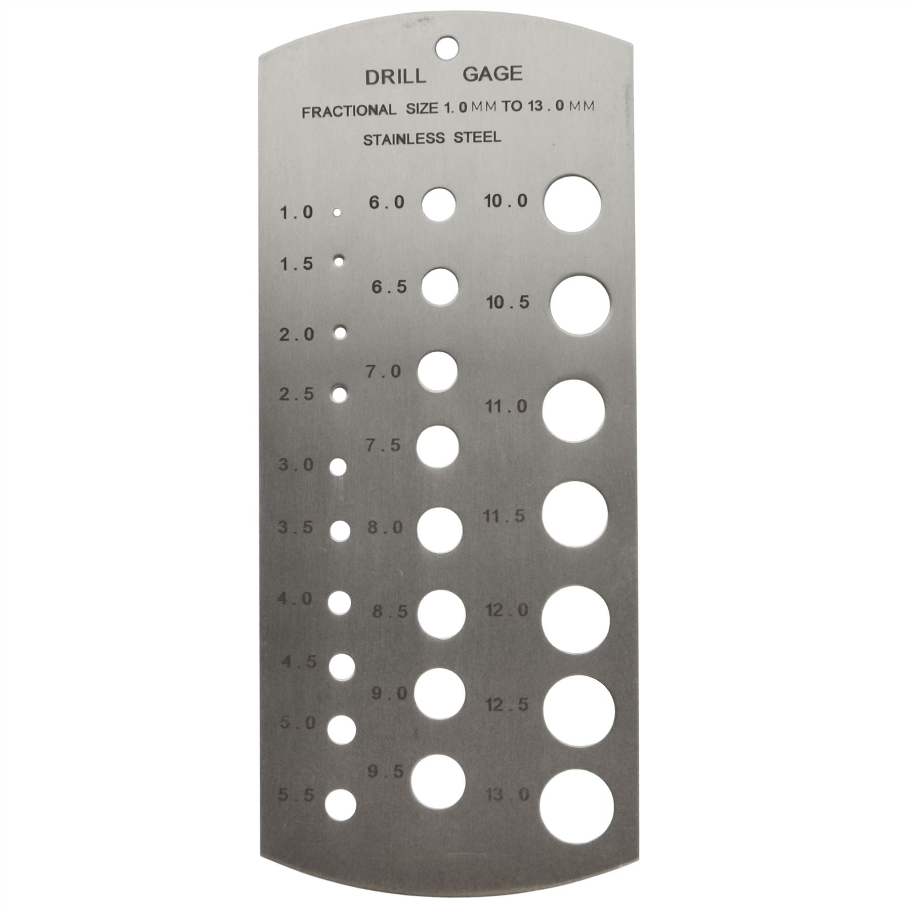 Calibre de foret fractionnaire pour forets et boulons métriques SIL060