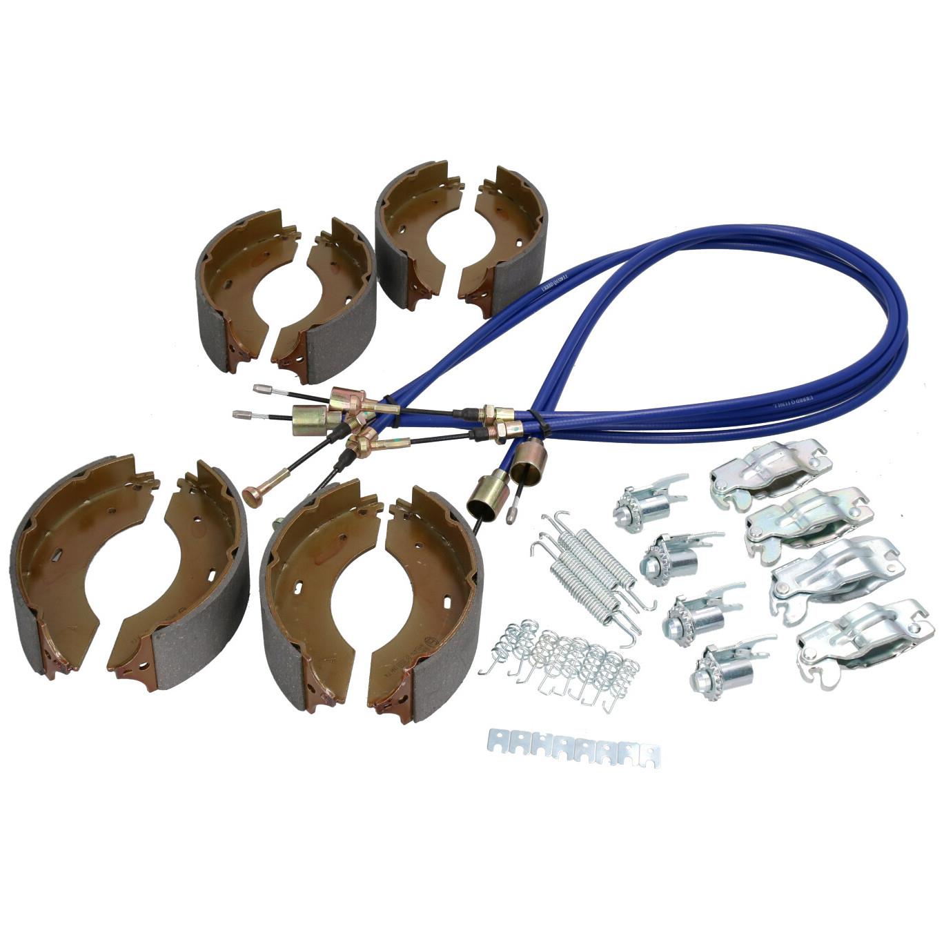 Kit de mâchoires et de câbles de frein pour remorque de marchandises Indespension GL35106 GL35126 3500 kg