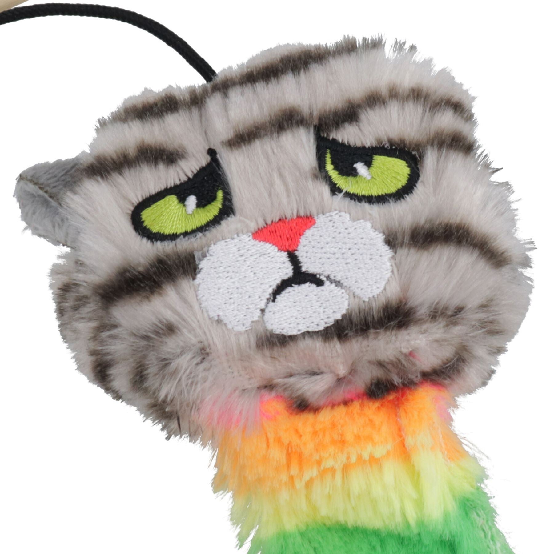 Katzenkätzchen, mit Katzenminze gefülltes Moody Moggy Rainbow Teaser, interaktives Chaser-Spielspielzeug