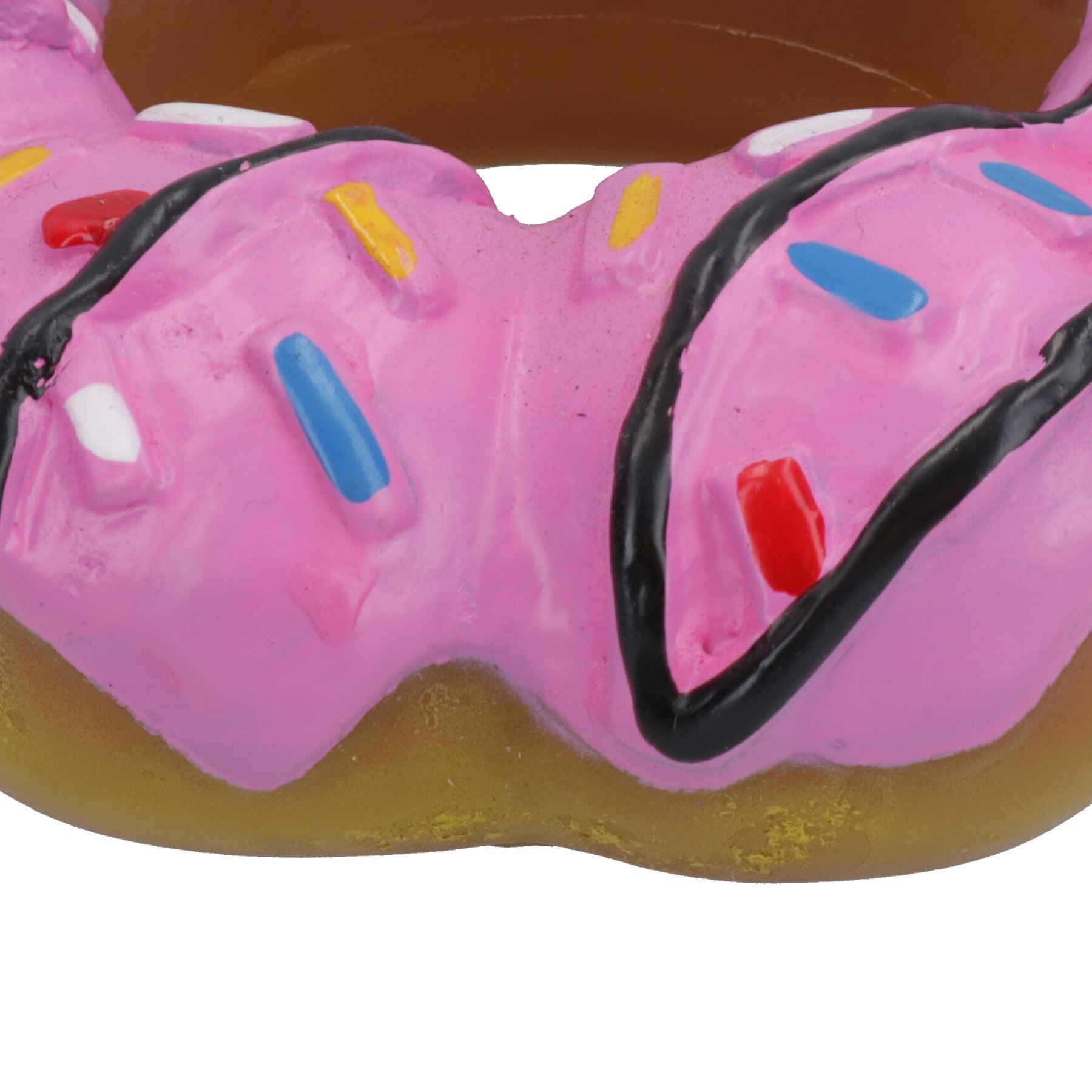 Haustier Hund Vinyl Rosa Donut Lebensmittel Hundespielzeug Spielen Spielzeug Mit Squeeze 4x4x14cm