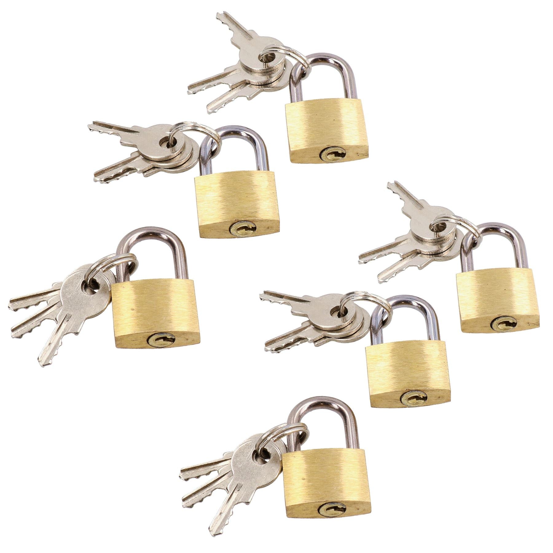20 mm Mini-Vorhängeschloss-Set aus Messing für Koffer, Gepäck, Rucksäcke, Zelte mit Schlüsseln