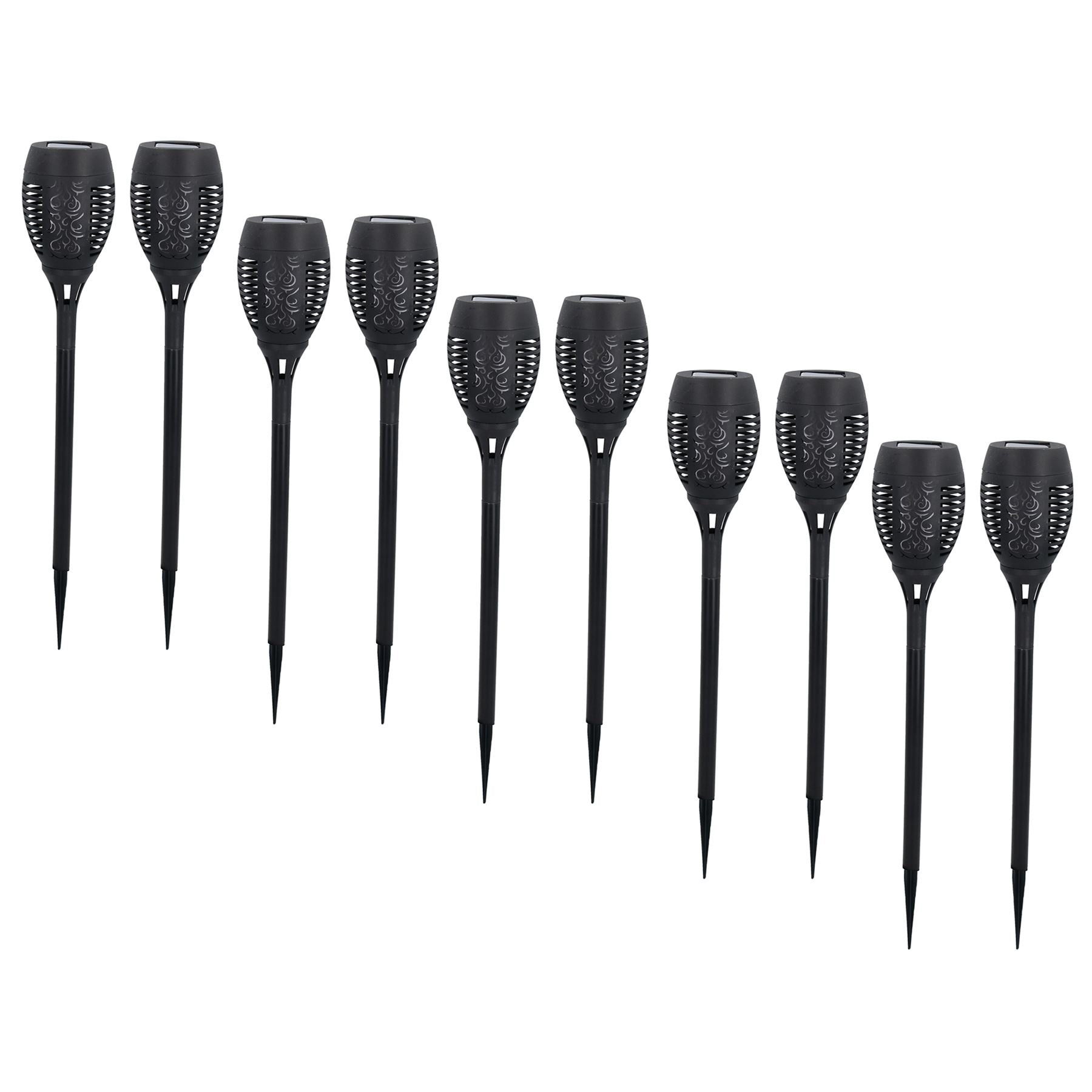 Lampe torche solaire de jardin à LED avec flamme vacillante, étanche et durable, pour extérieur
