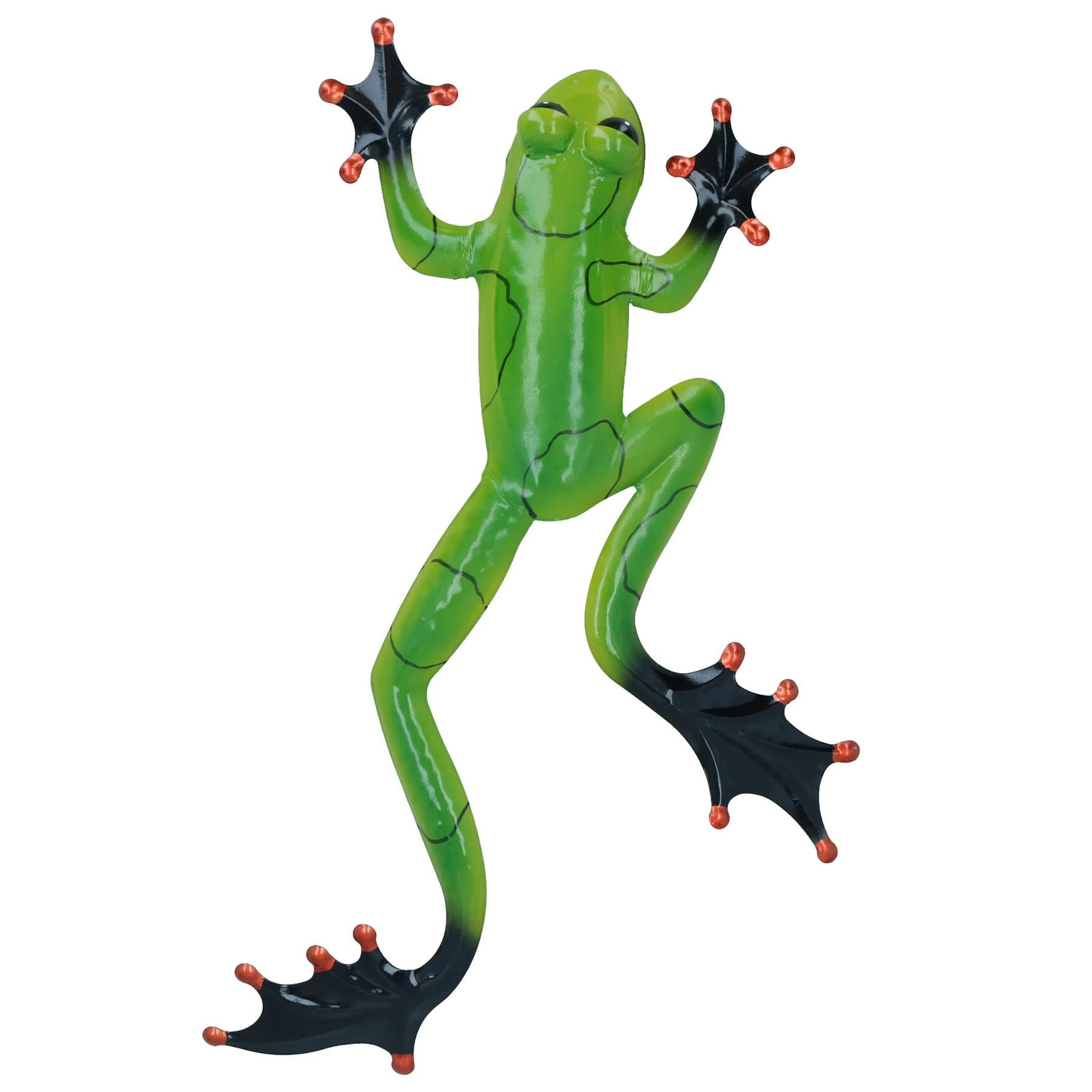 Décoration murale en métal en forme de grenouille verte pour jardin ou maison, cadeau avec crochet de suspension