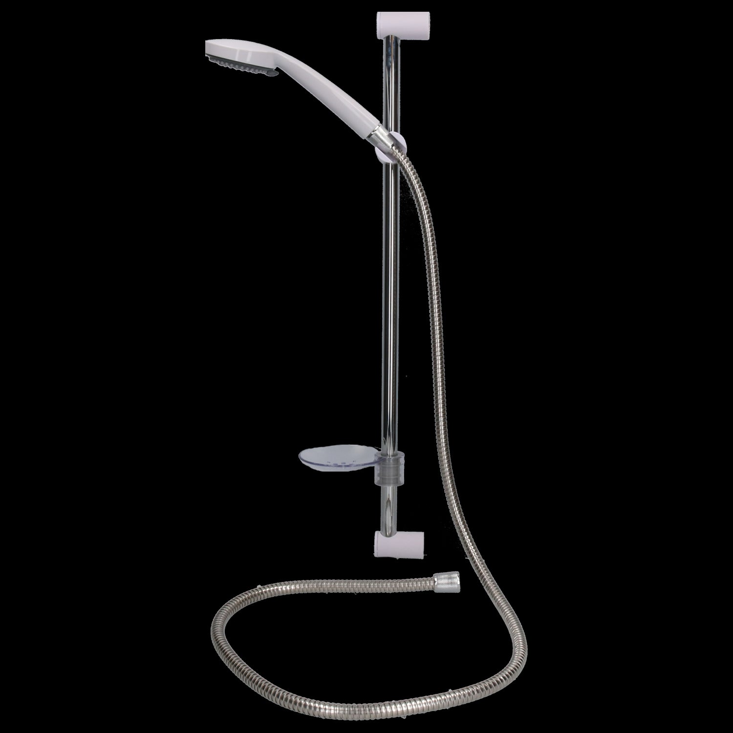 3-Spray Pattern White Finish Shower Kit Adjustable Wall Mounted Hand-held Head