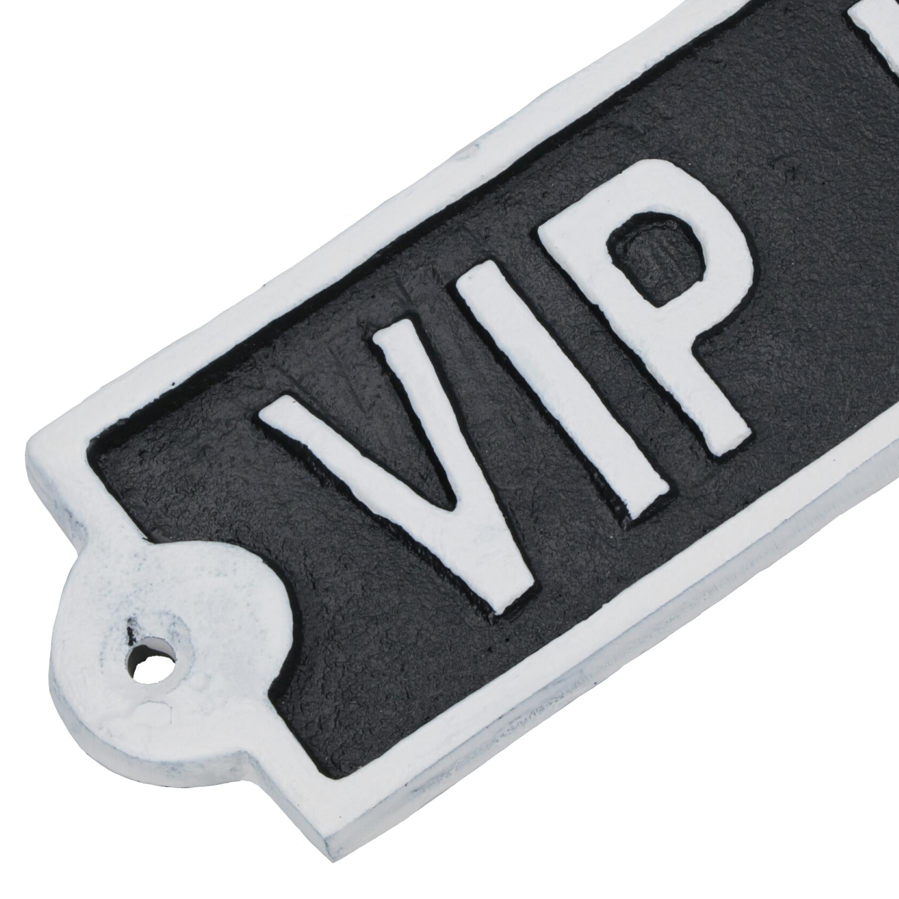 VIP Lounge Cast Iron Sign Plaque Wall Door Fence Gate Post House Garden Yard
