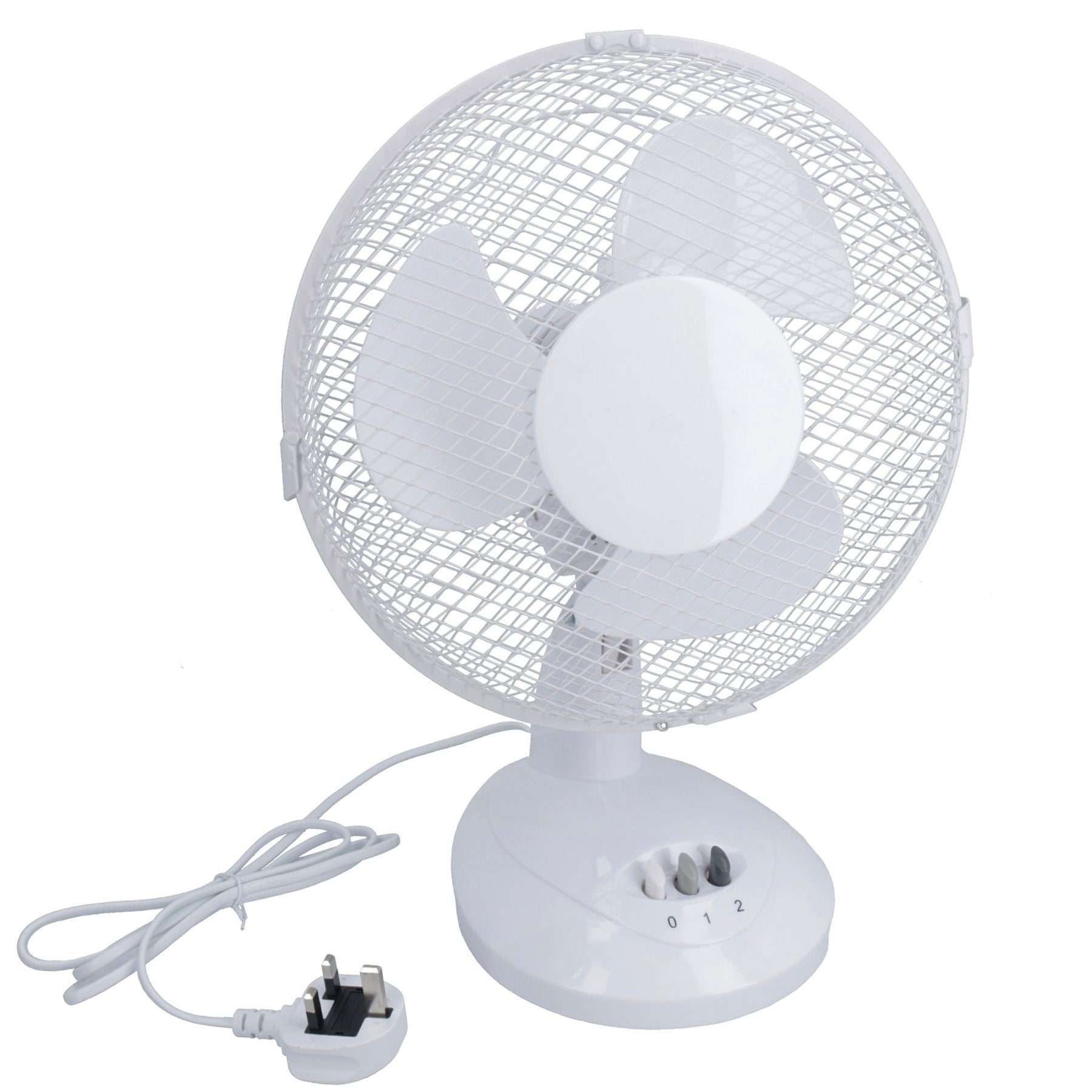 9” Oscillating Desk fan Portable Tilting Head Cooling 2 Speed Silent UK Plug