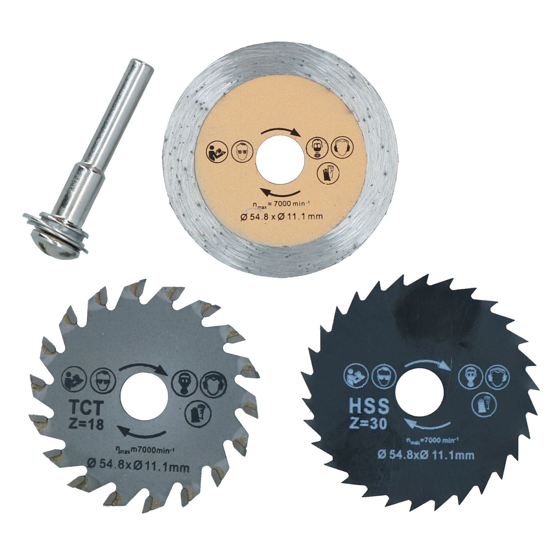 3-teiliges Mini-Sägeblatt-Set HSS TCT + Diamantklingen 6 mm Dorn Holz Stahl