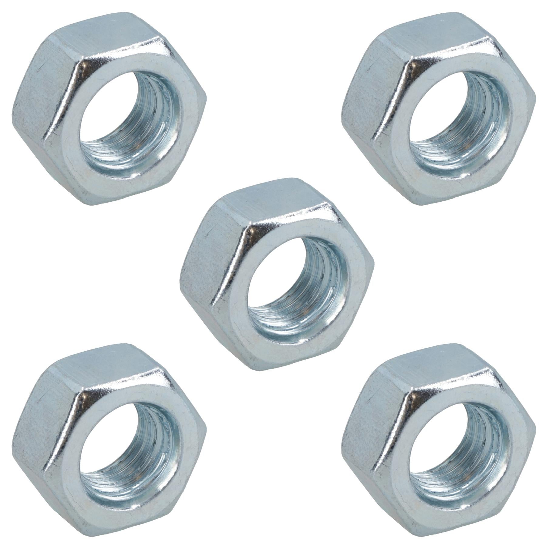 M12 x 1.75mm Hex Full Nut Fastener Hexagonal Metric Nuts Grade 8 Zinc Plated