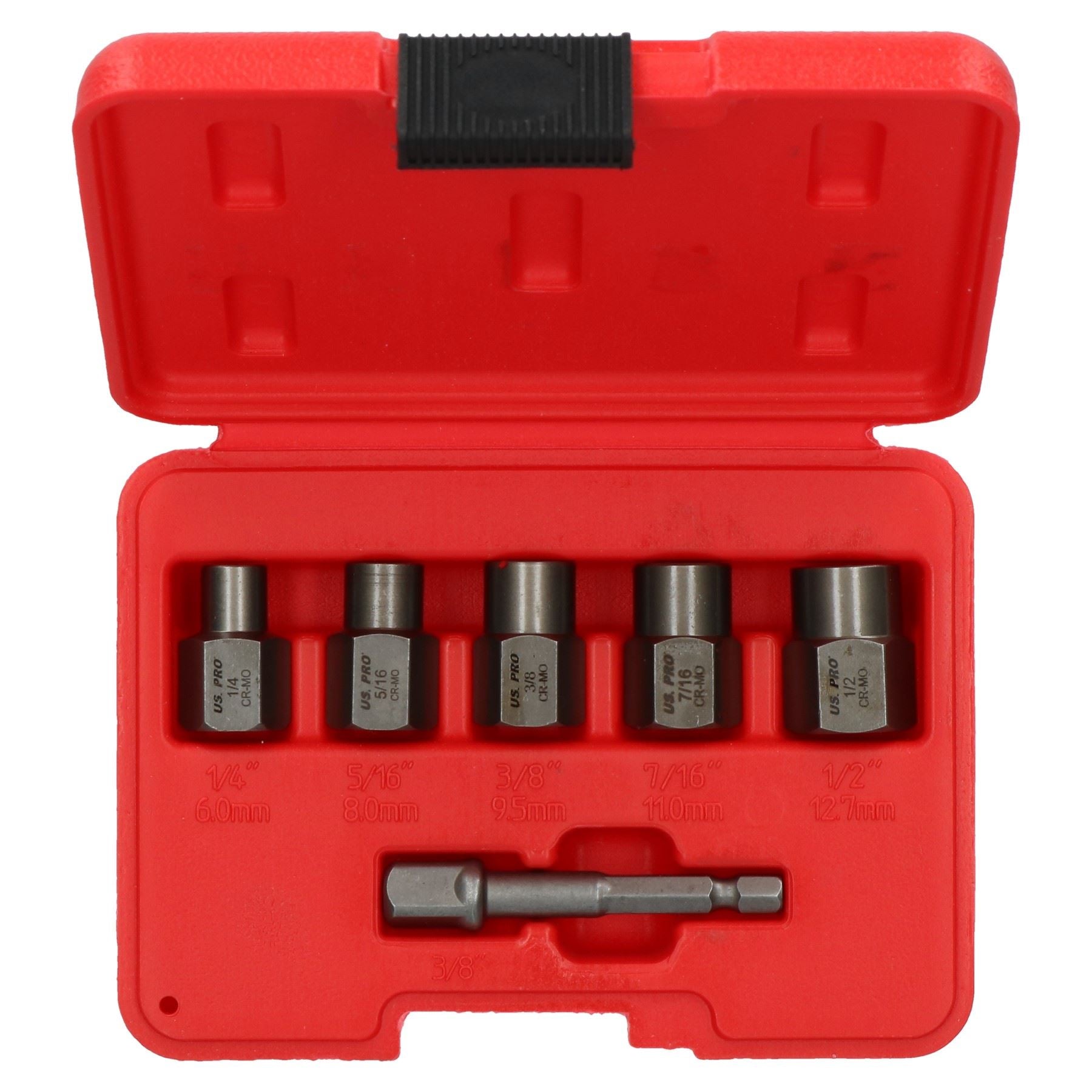 6-tlg. 3/8 Zoll Antriebs- oder Bohrbolzenausdreher-Set, Radsicherungsmuttern-Entferner-Set, 6 mm – 12,7 mm