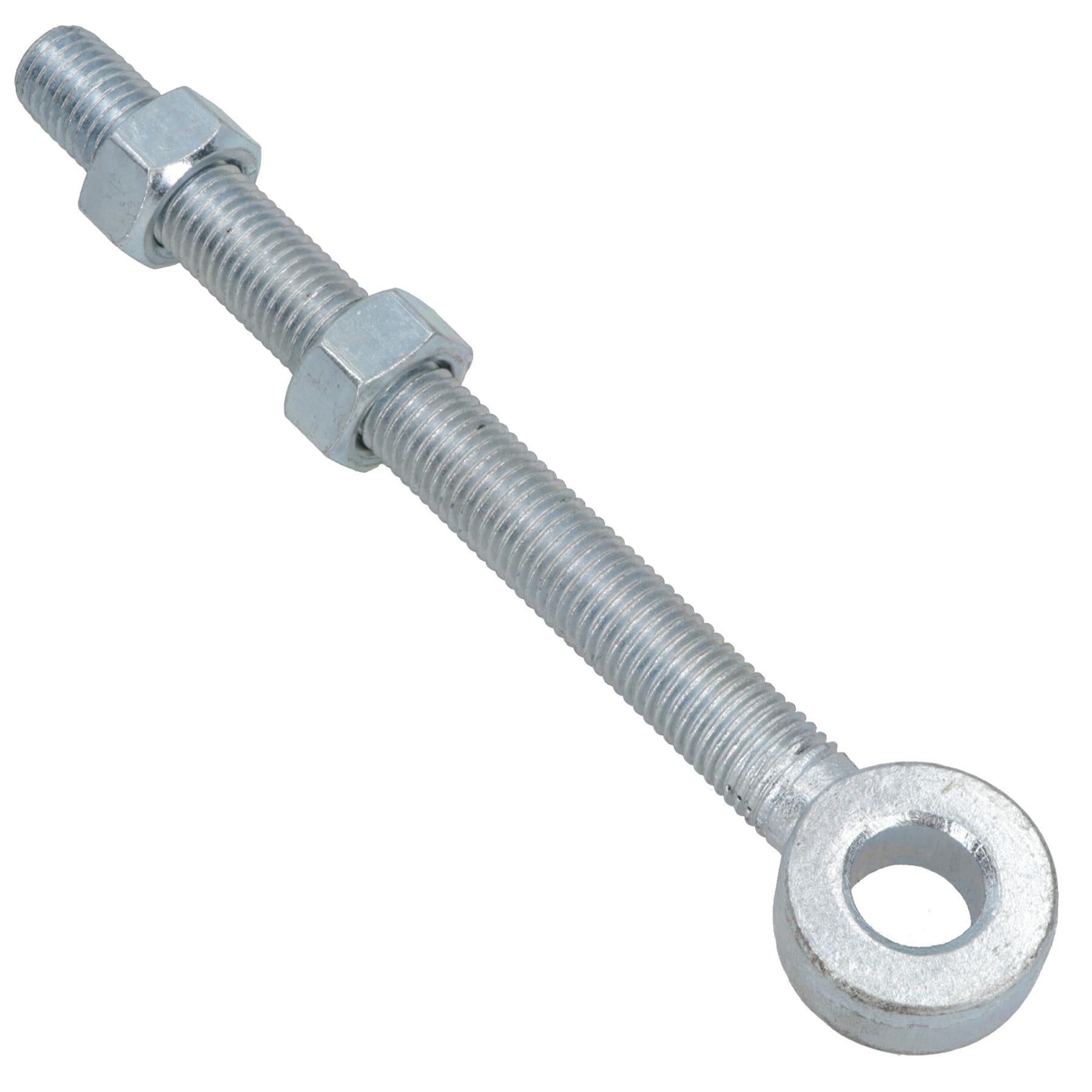 Swing Gate Long Eye Bolts Hinge + Nuts Adjustable Zinc Plated 12mm – 24mm