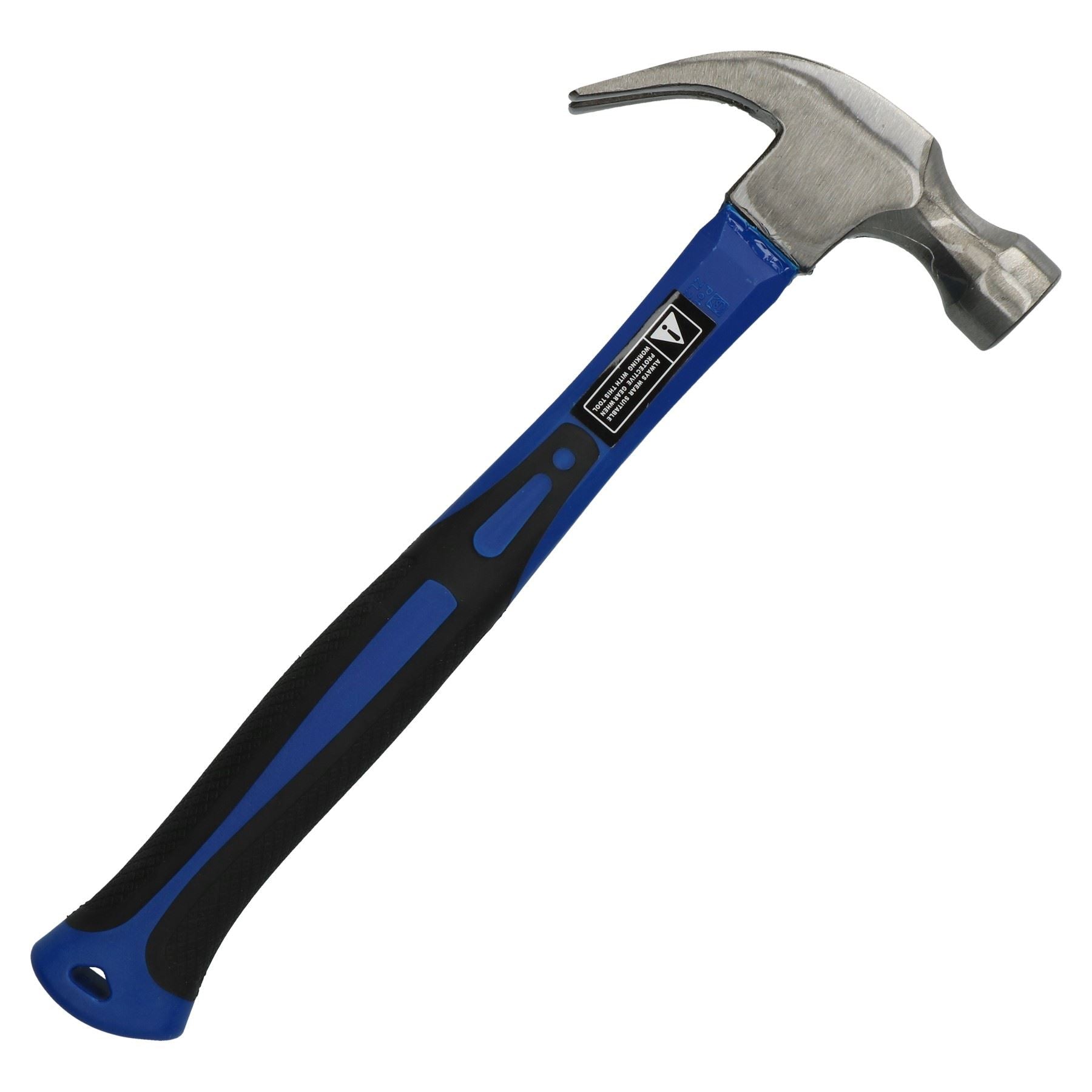 Claw Hammer Fibreglass 16oz with TPR Handle Curved Rip Nail Steel Head AT047