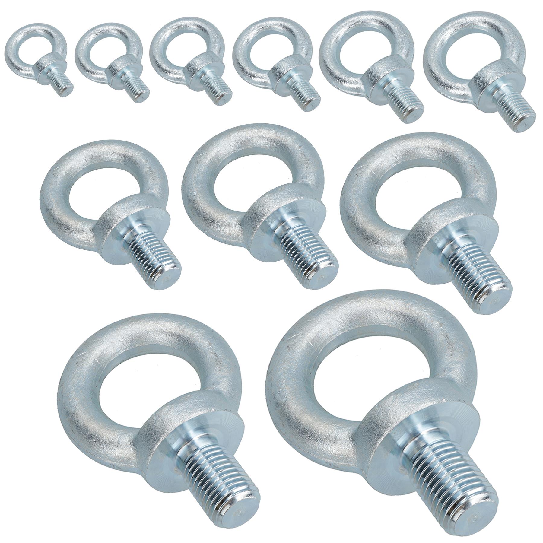 6mm - 48mm Lifting Eyes Eyebolt Ring Zinc Plated 0.07 Ton - 8.6 Ton Capacity 1pc