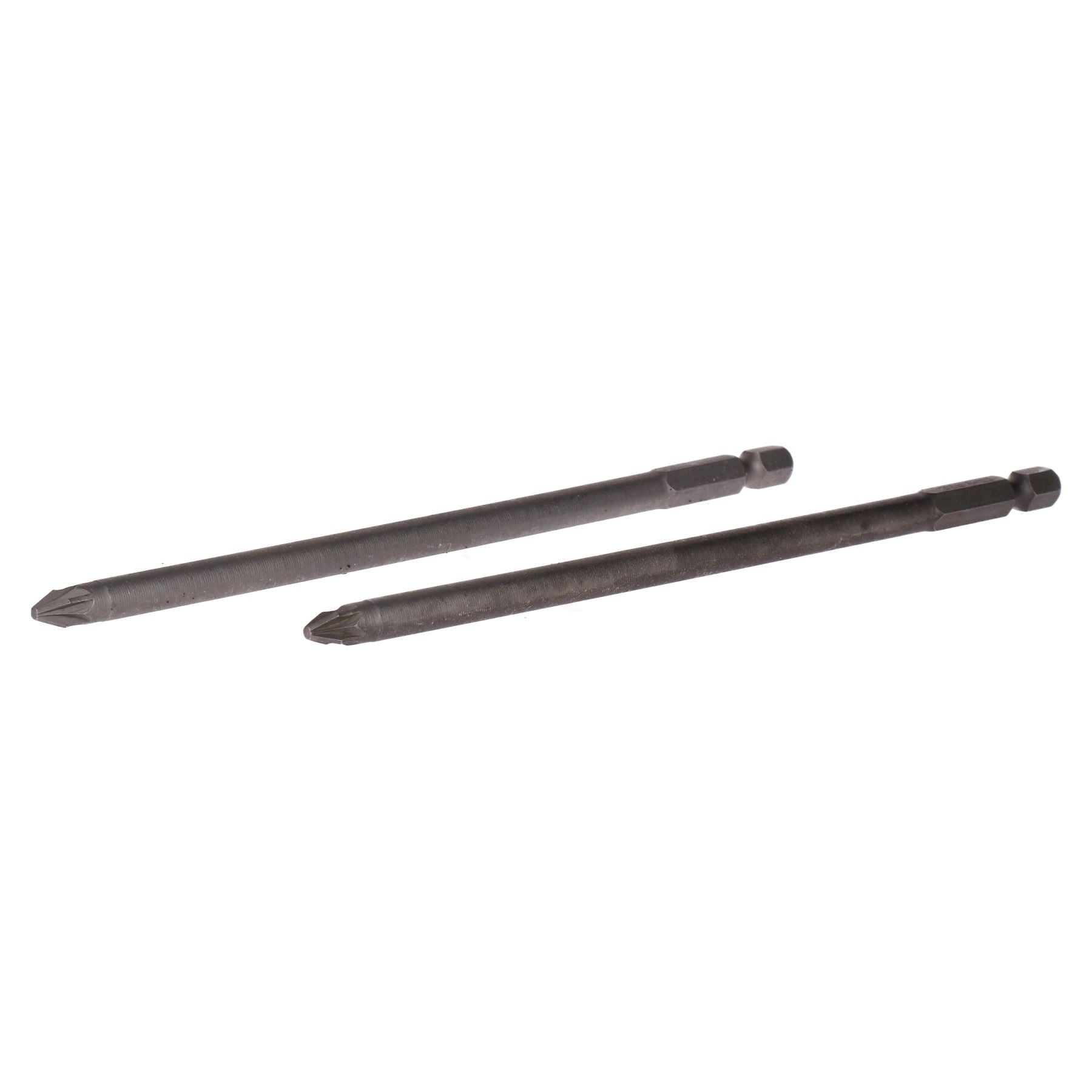 2-teiliges PZ2 Pozidriv-Schraubendreher-Bit-Set, extra lang, 150 mm, mit 1/4-Sechskantschaft