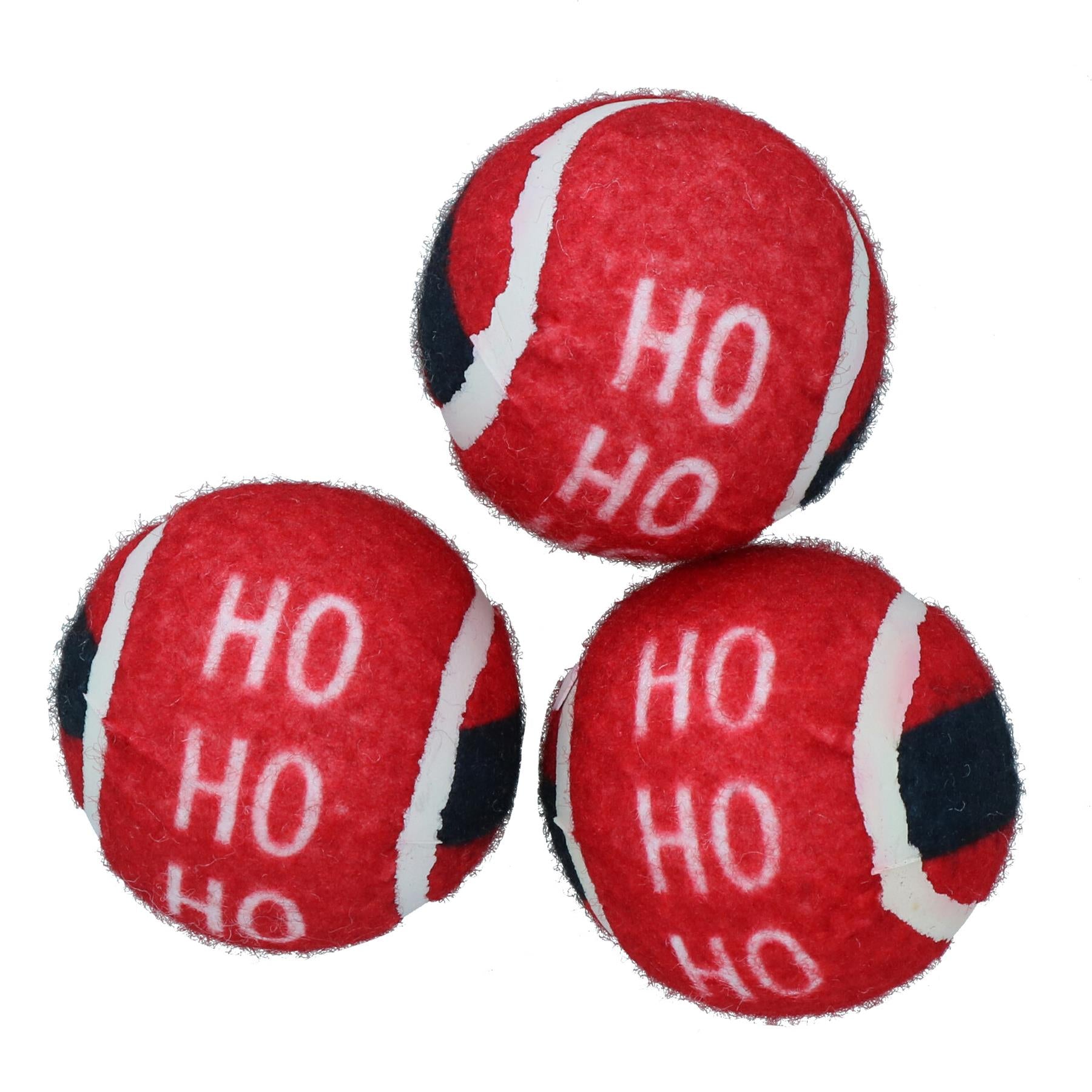 3PK Dog Red Festive Christmas Gift Themed Tennis Balls  Ball Mad Xmas Gift