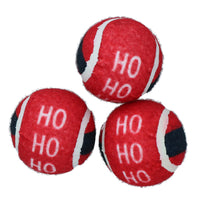 3er-Pack Hunde-Tennisbälle, rot, festliches Weihnachtsgeschenk, thematisch gestaltetes Ball-Wahnsinns-Geschenk