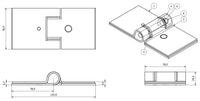 Large Steel Butt Hinge Extra Heavy Duty Industrial Quality 76x157mm