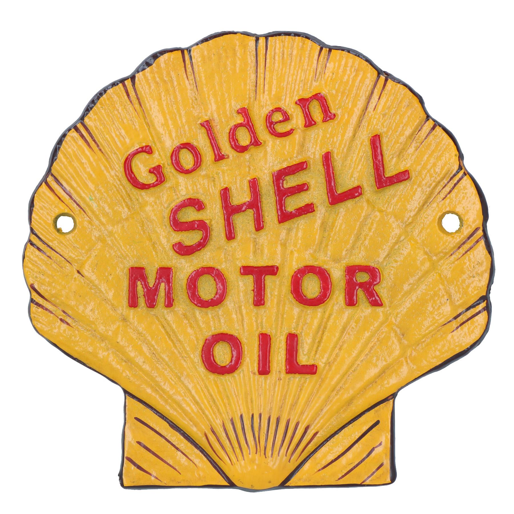 Shell Motor Oil Cast Iron Sign Plaque Door Wall House Fence Gate Post Garden